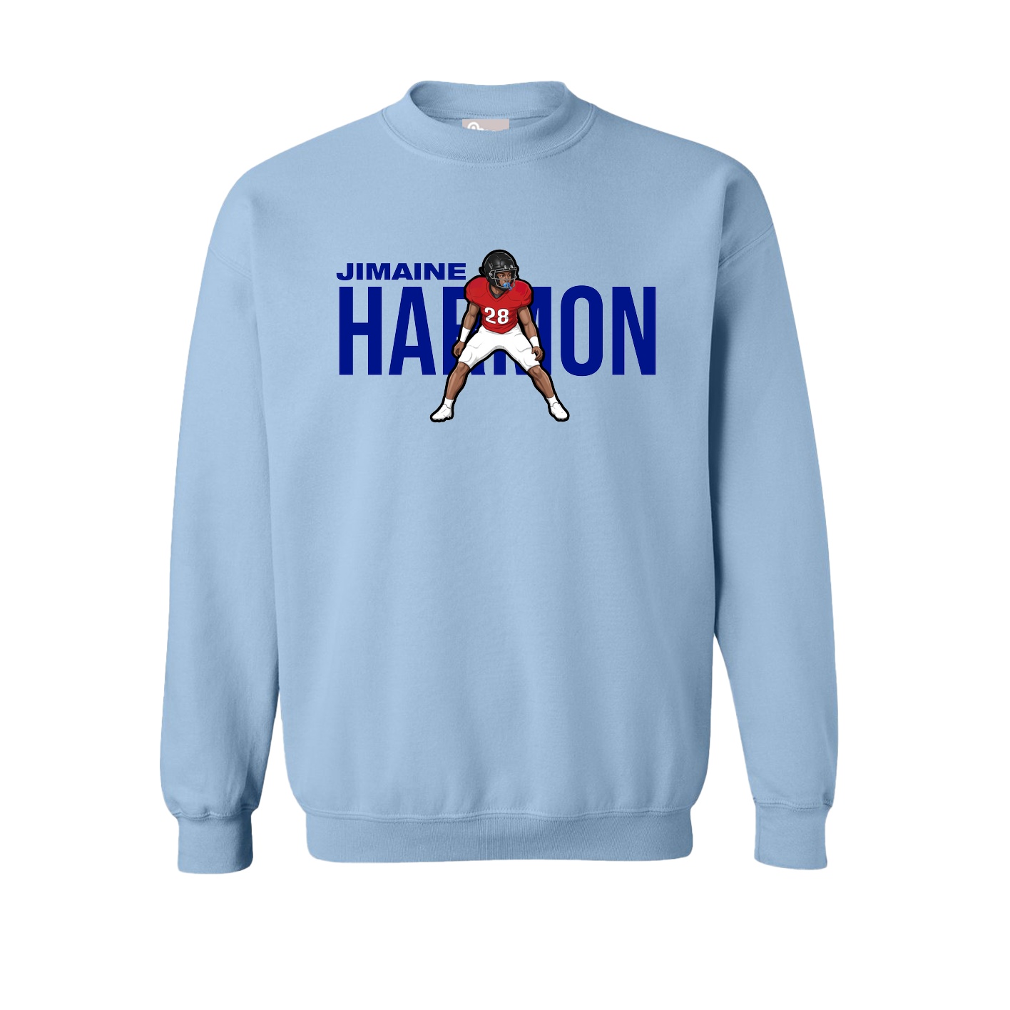 Fleece Crew — Player Name in Light Blue
