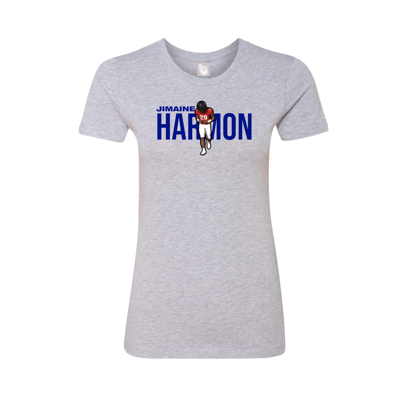 Fitted Women's Tee — Player Name in Grey
