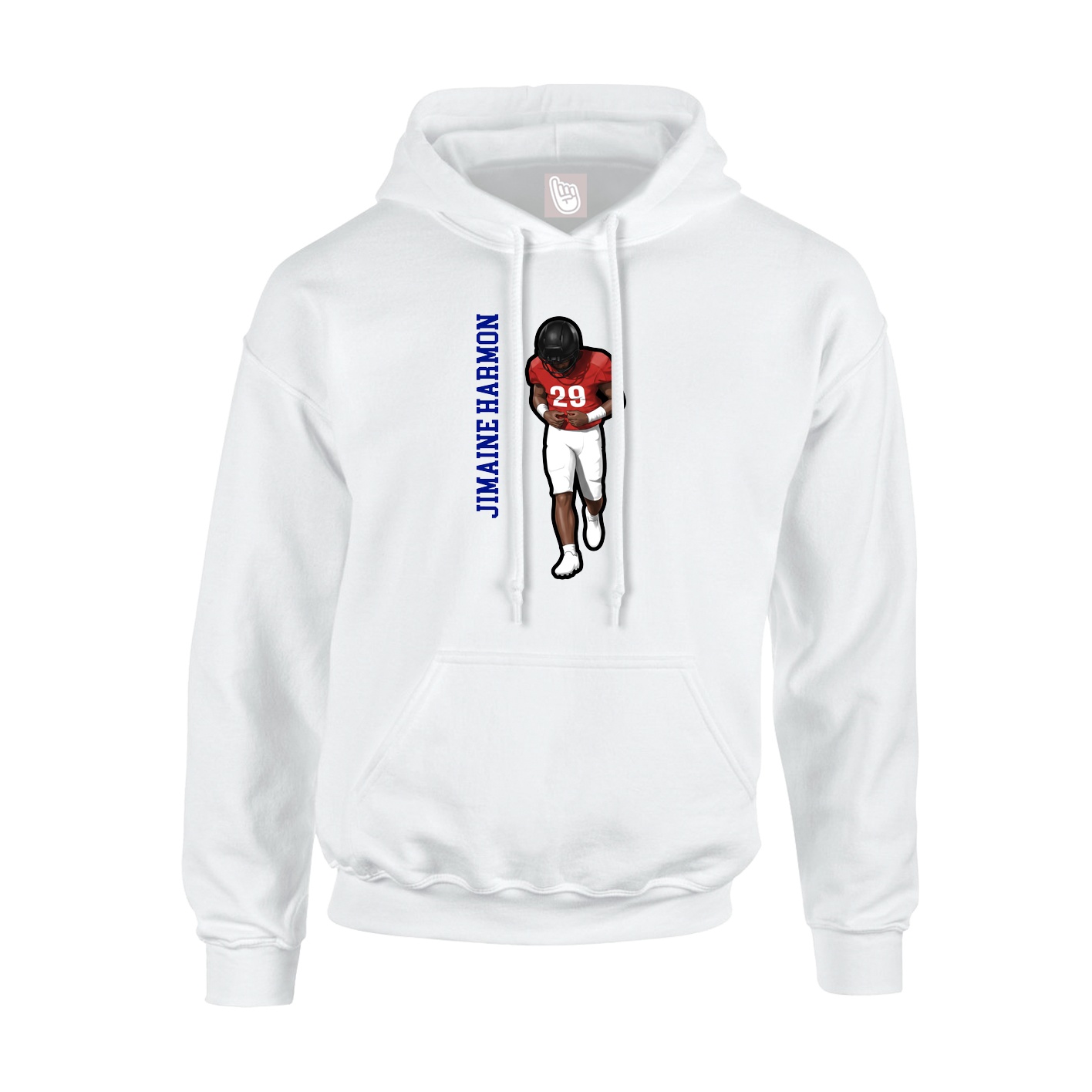 Hoodie — Name Vertical in White