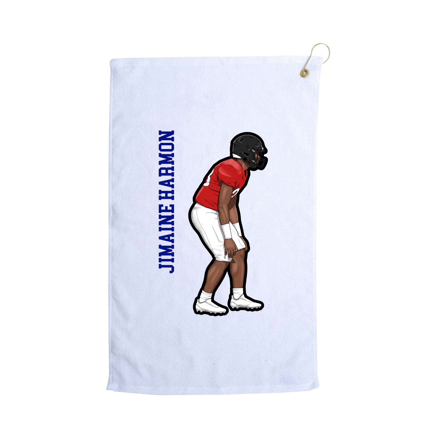 Golf Towel — Name Vertical in White