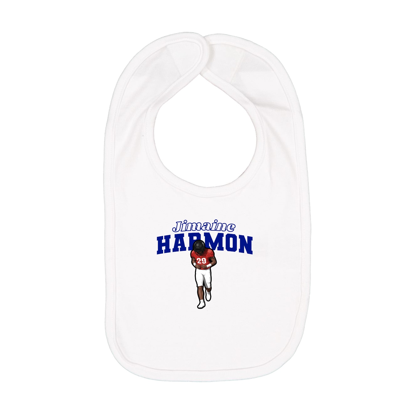 Infant Bib — Name Arch in White