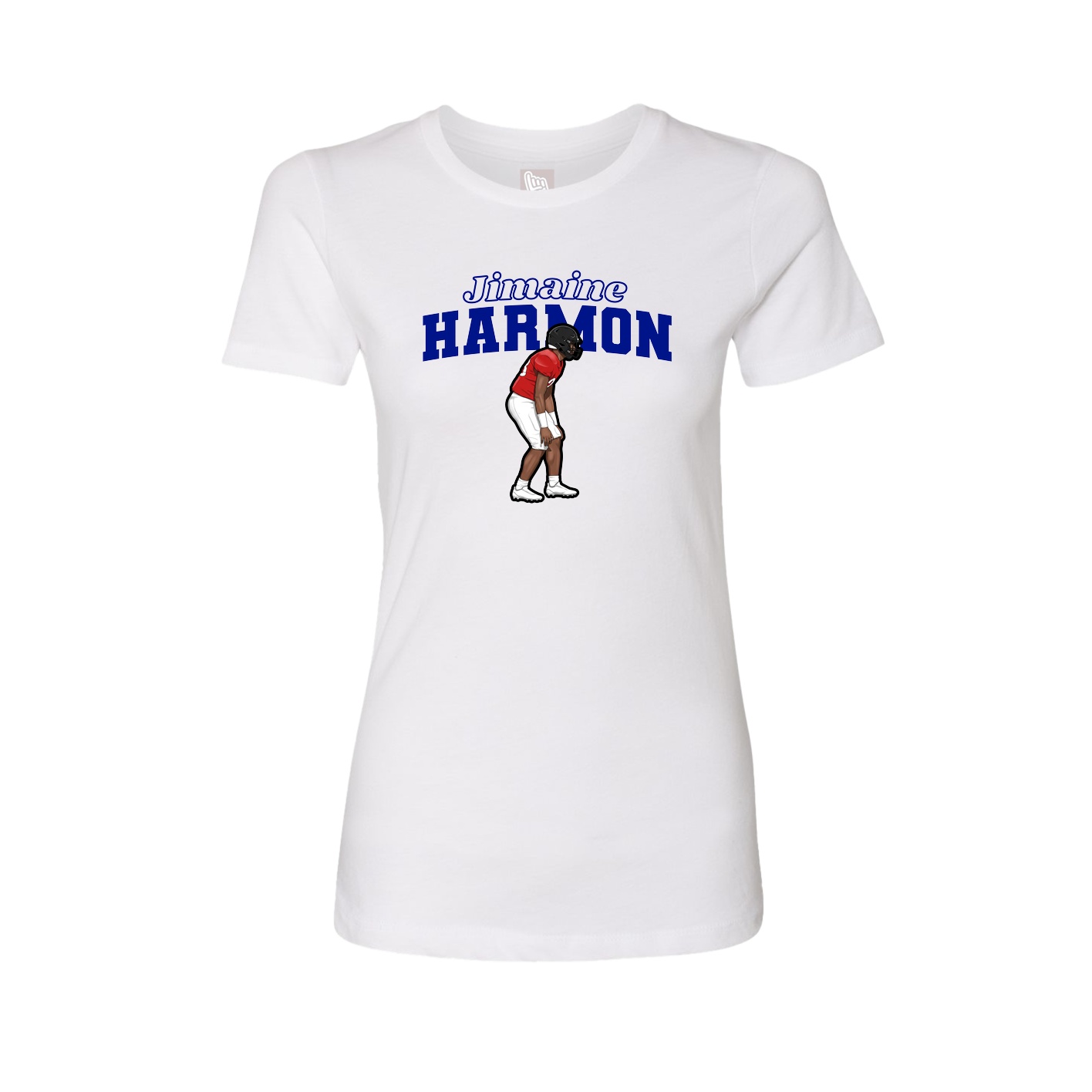 Fitted Women's Tee — Name Arch in White