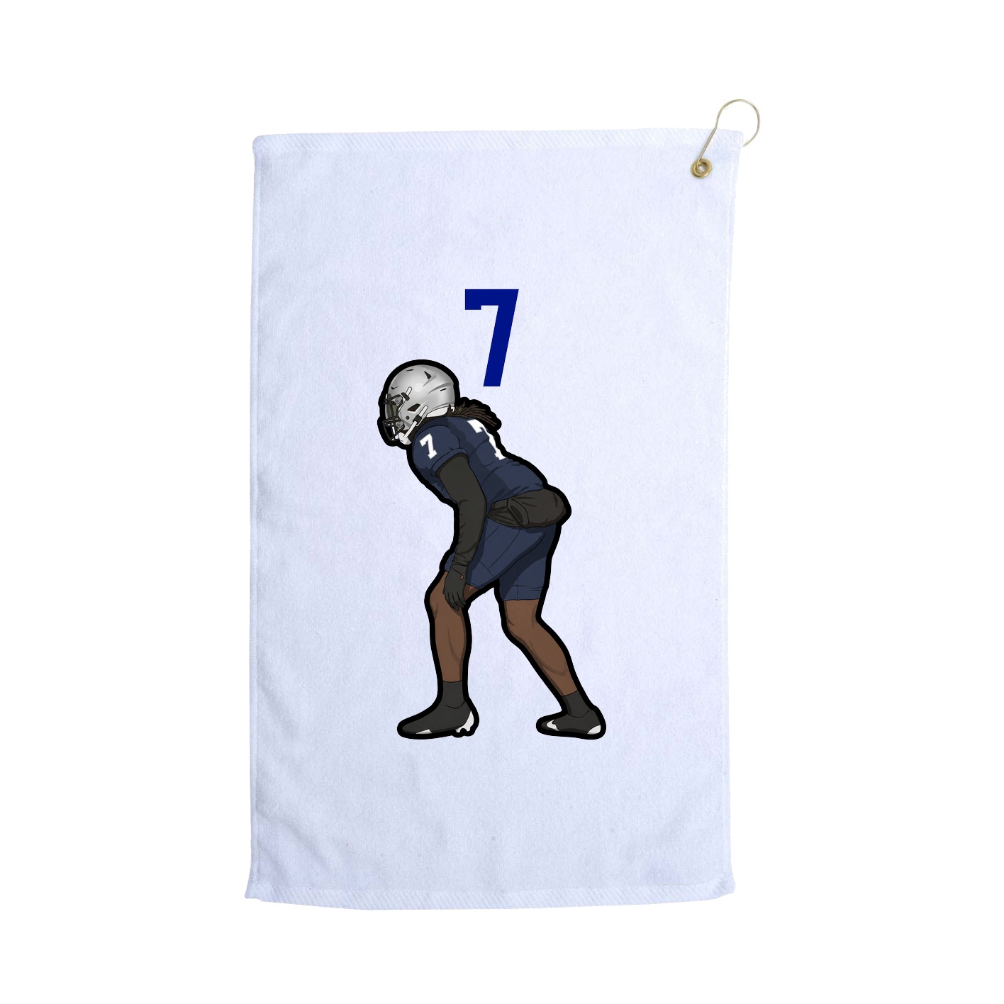 Golf Towel — Number Top in White