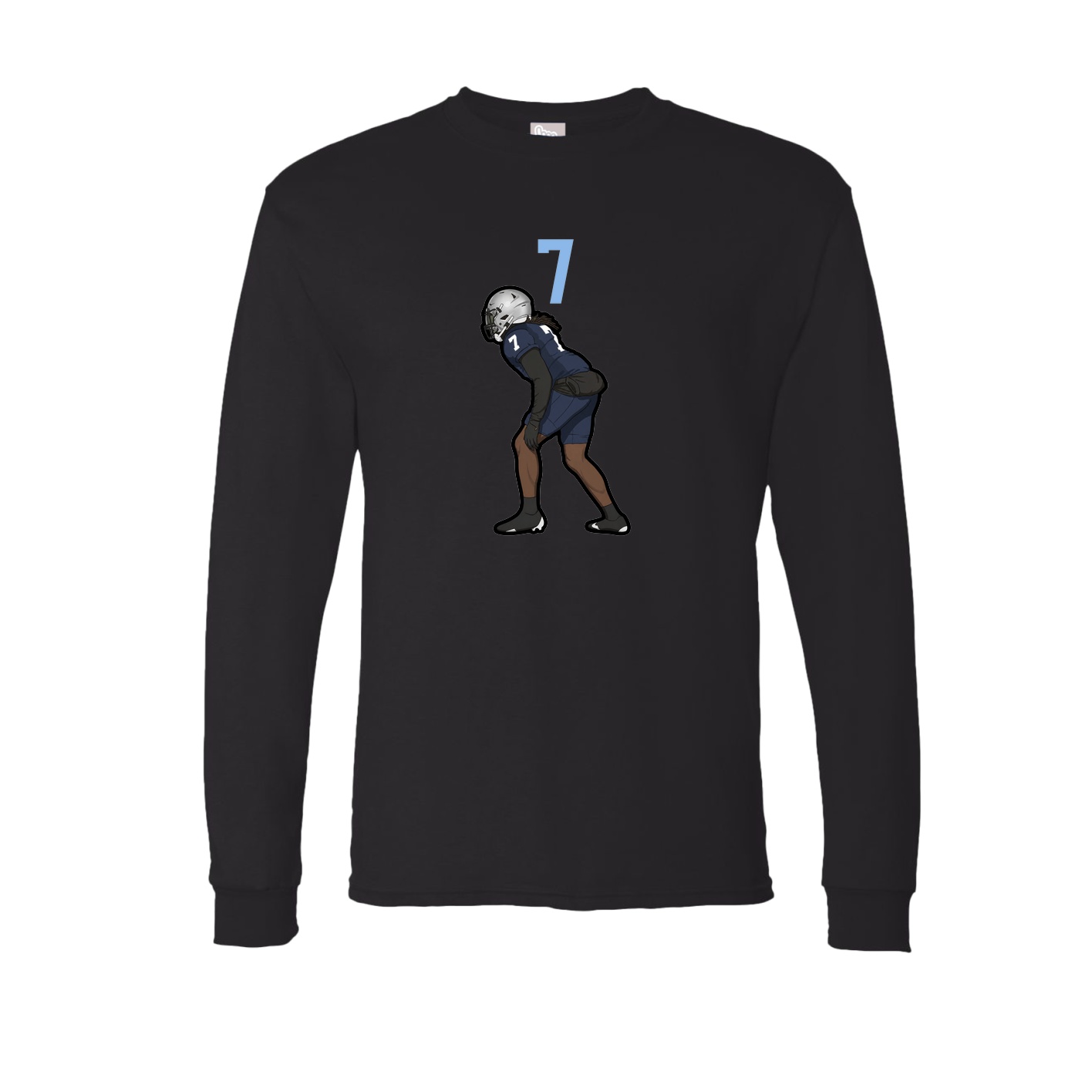 Long Sleeve Tee — Number Top in Black