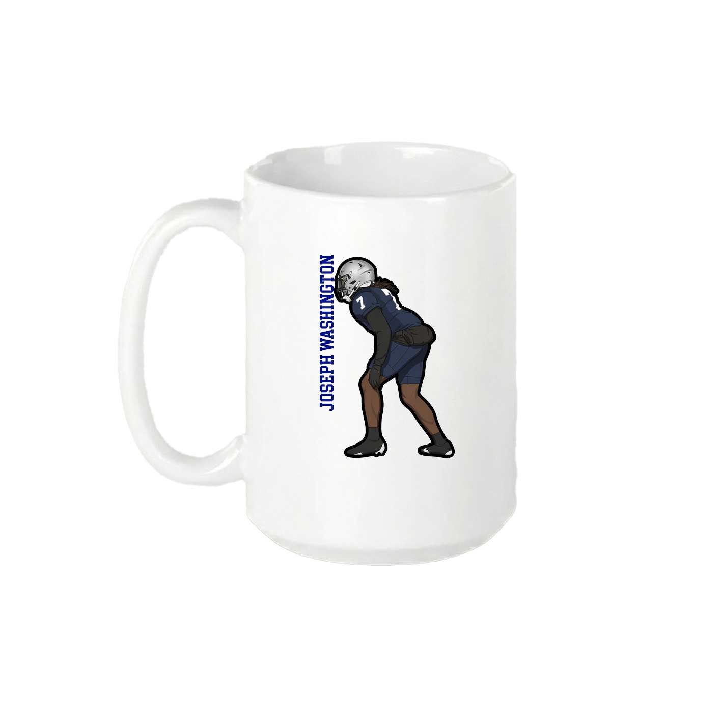 15oz Coffee Mug — Name Vertical in White