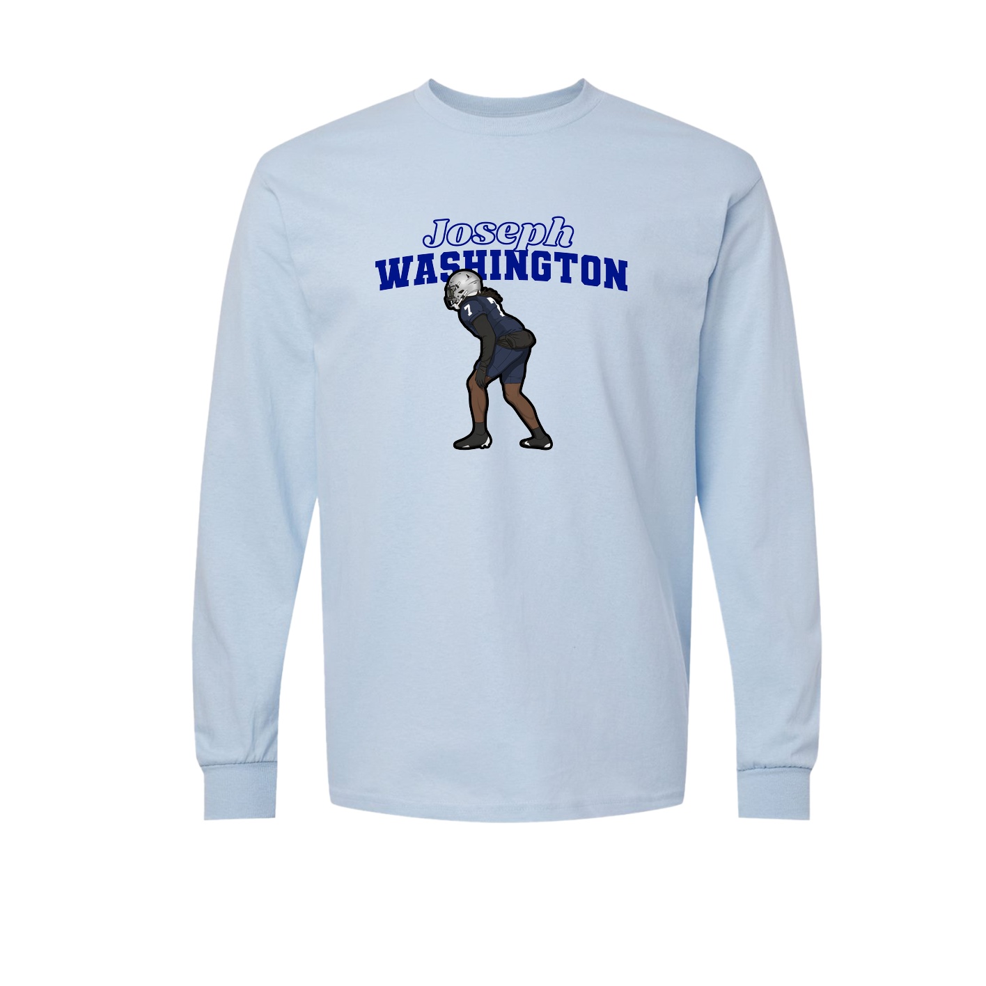 Long Sleeve Tee — Name Arch in Light Blue