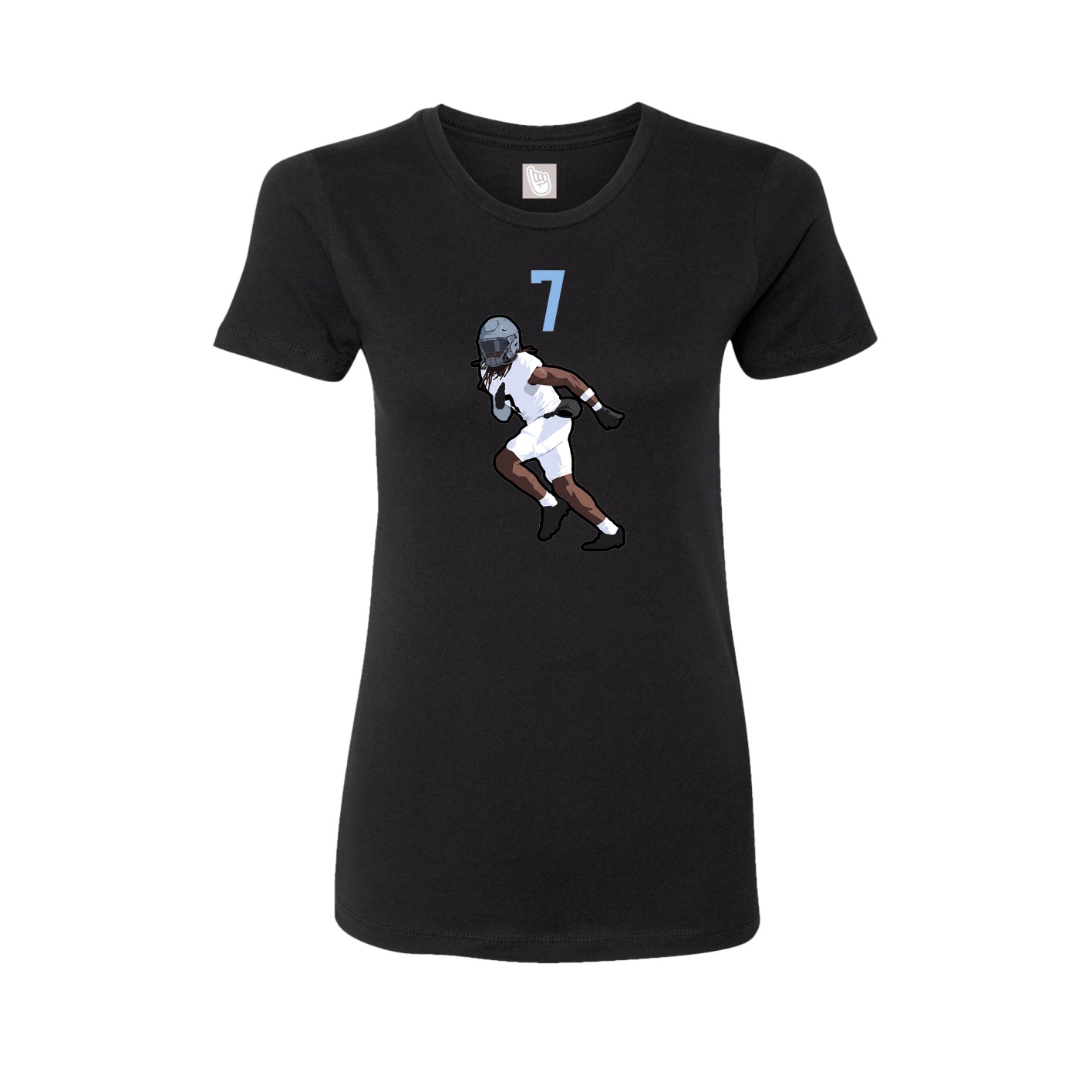Fitted Women's Tee — Number Top in Black