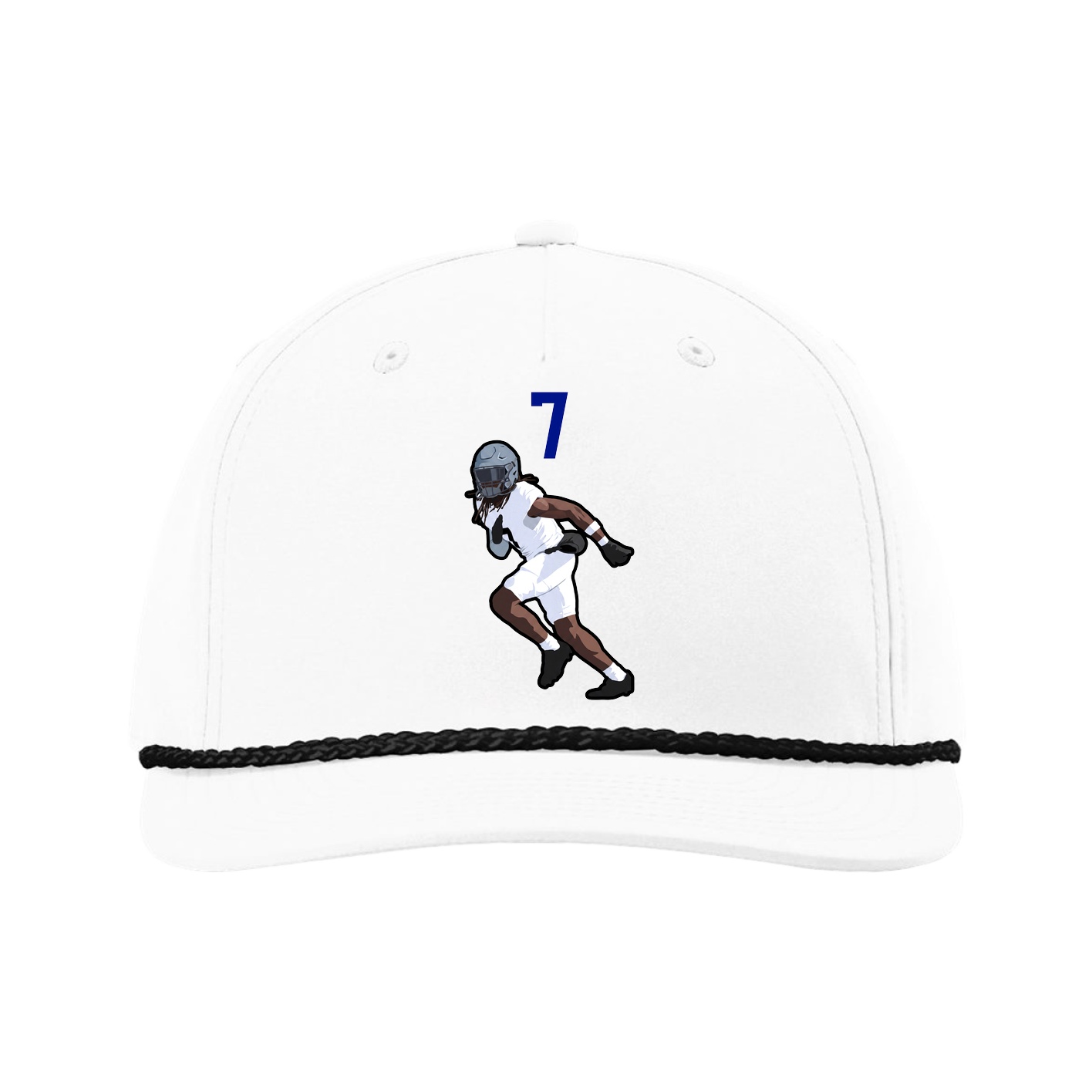 Five-Panel Classic Rope Cap — Number Top in White