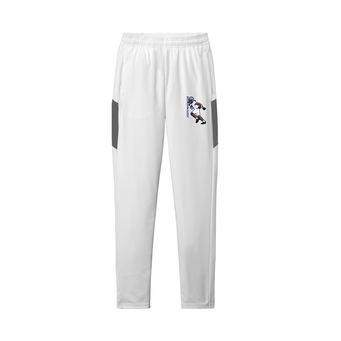 Team Travel Pant — Name Vertical in White/Grey