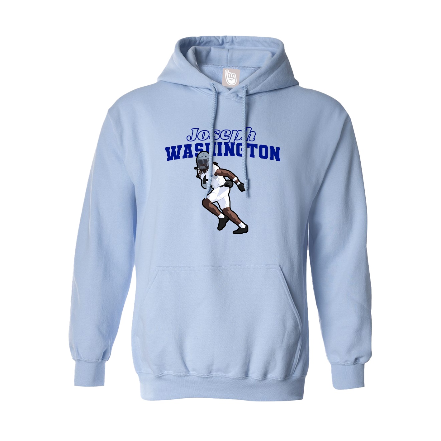 Hoodie — Name Arch in Light Blue