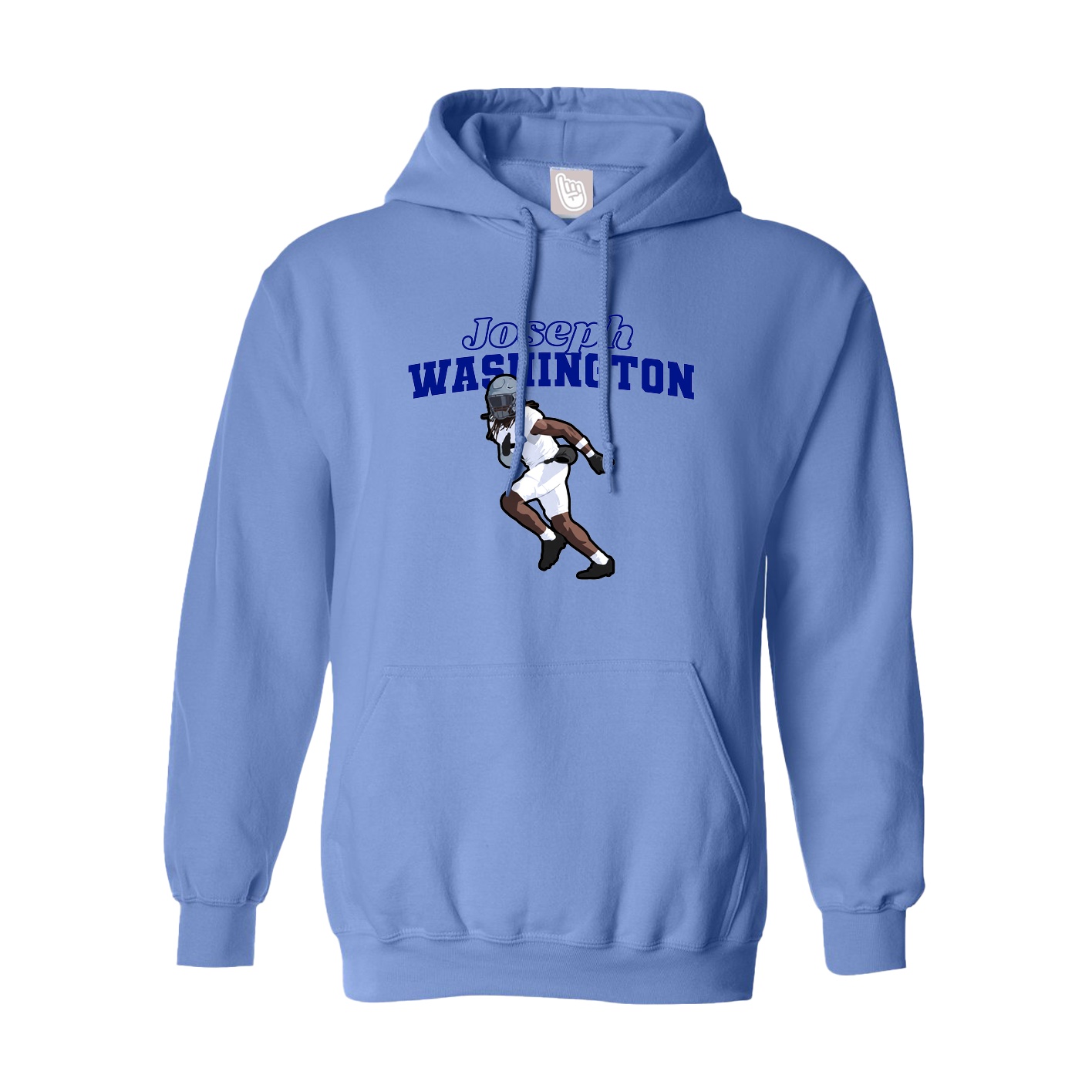 Youth Hoodie — Name Arch in Powder Blue