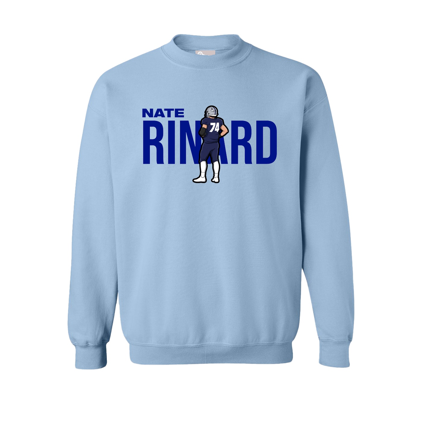 Fleece Crew — Player Name in Light Blue
