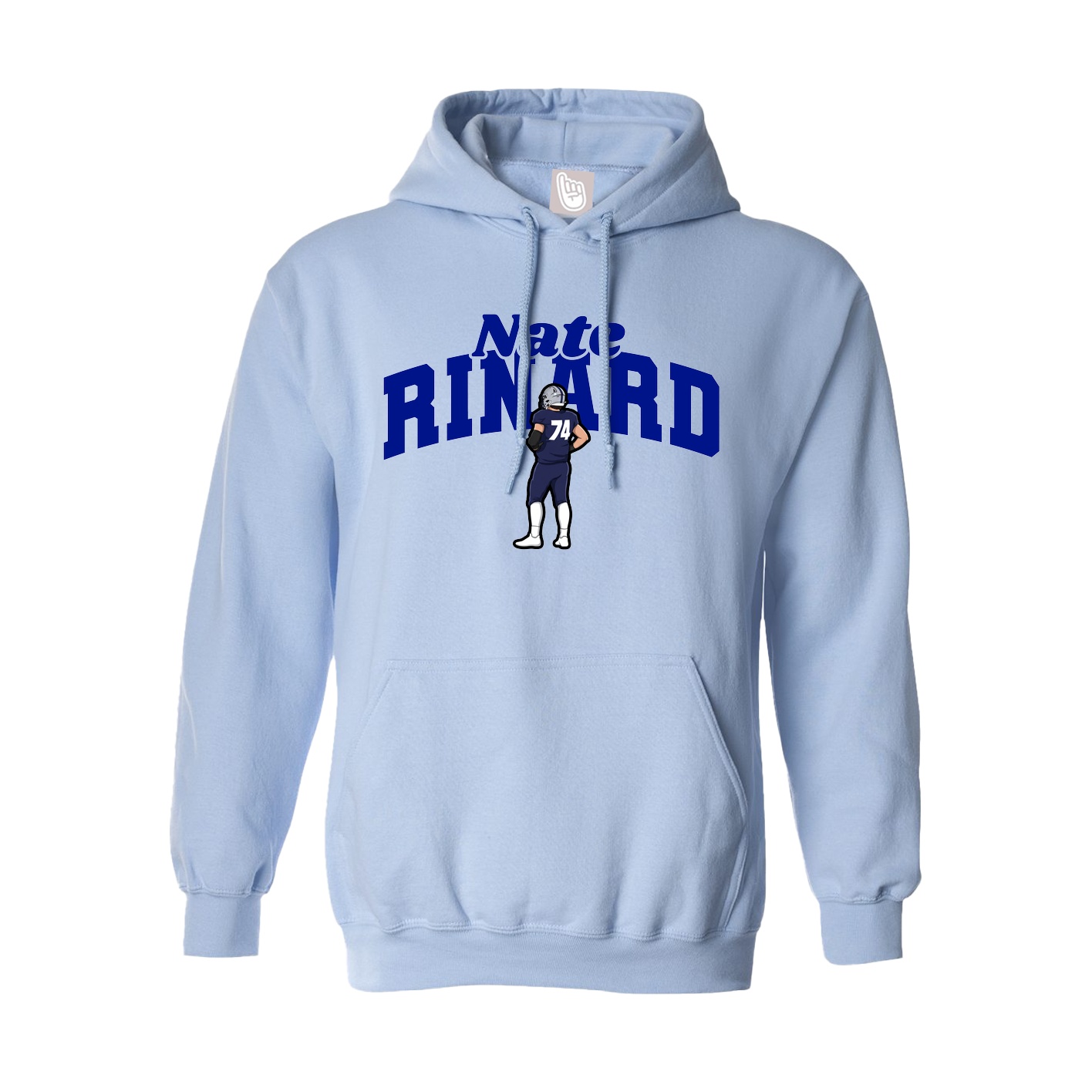 Hoodie — Signature Arch in Light Blue