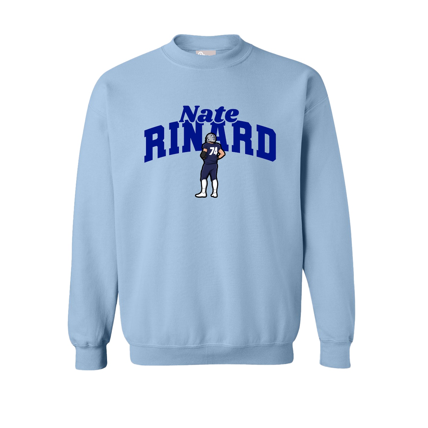 Fleece Crew — Signature Arch in Light Blue