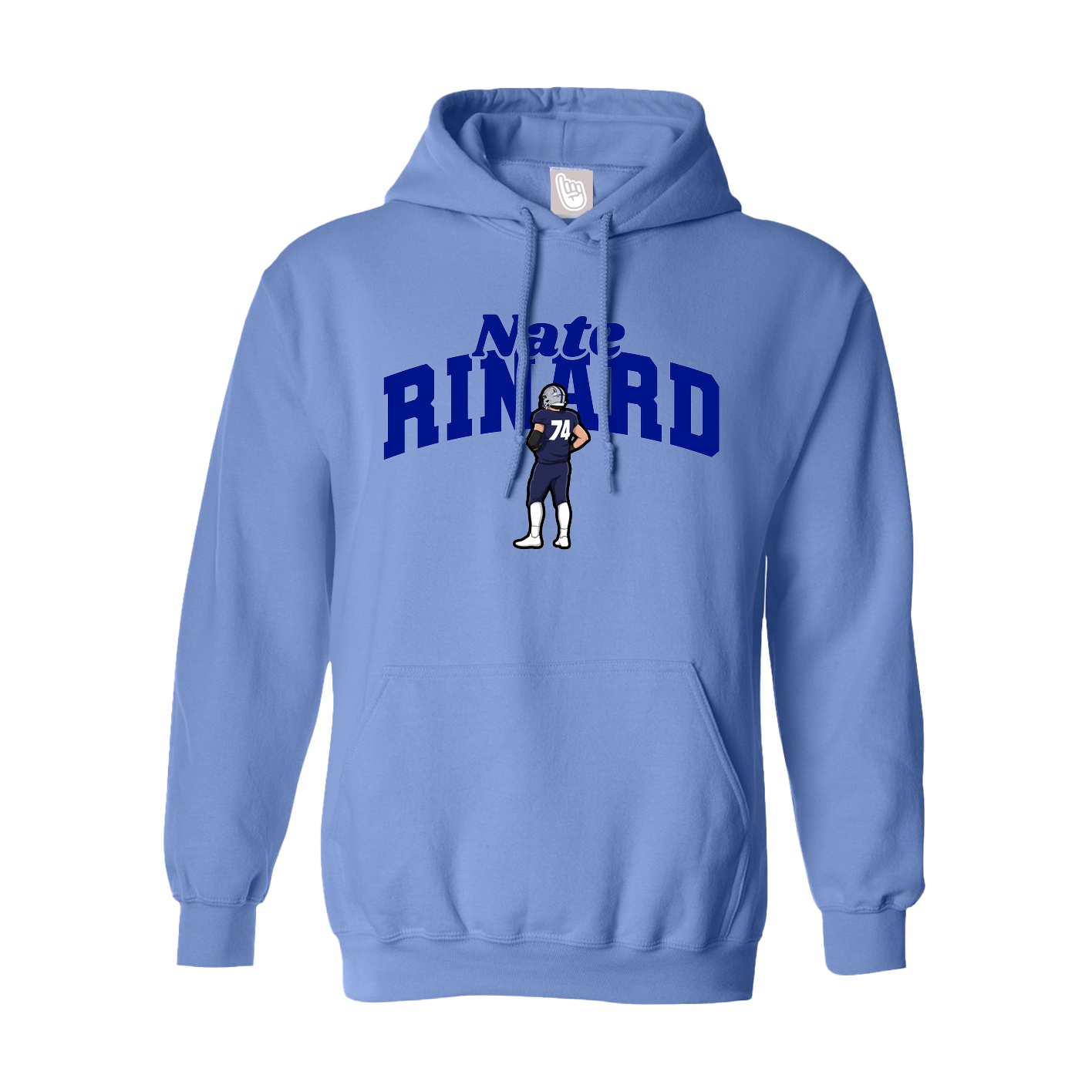 Youth Hoodie — Signature Arch in Powder Blue