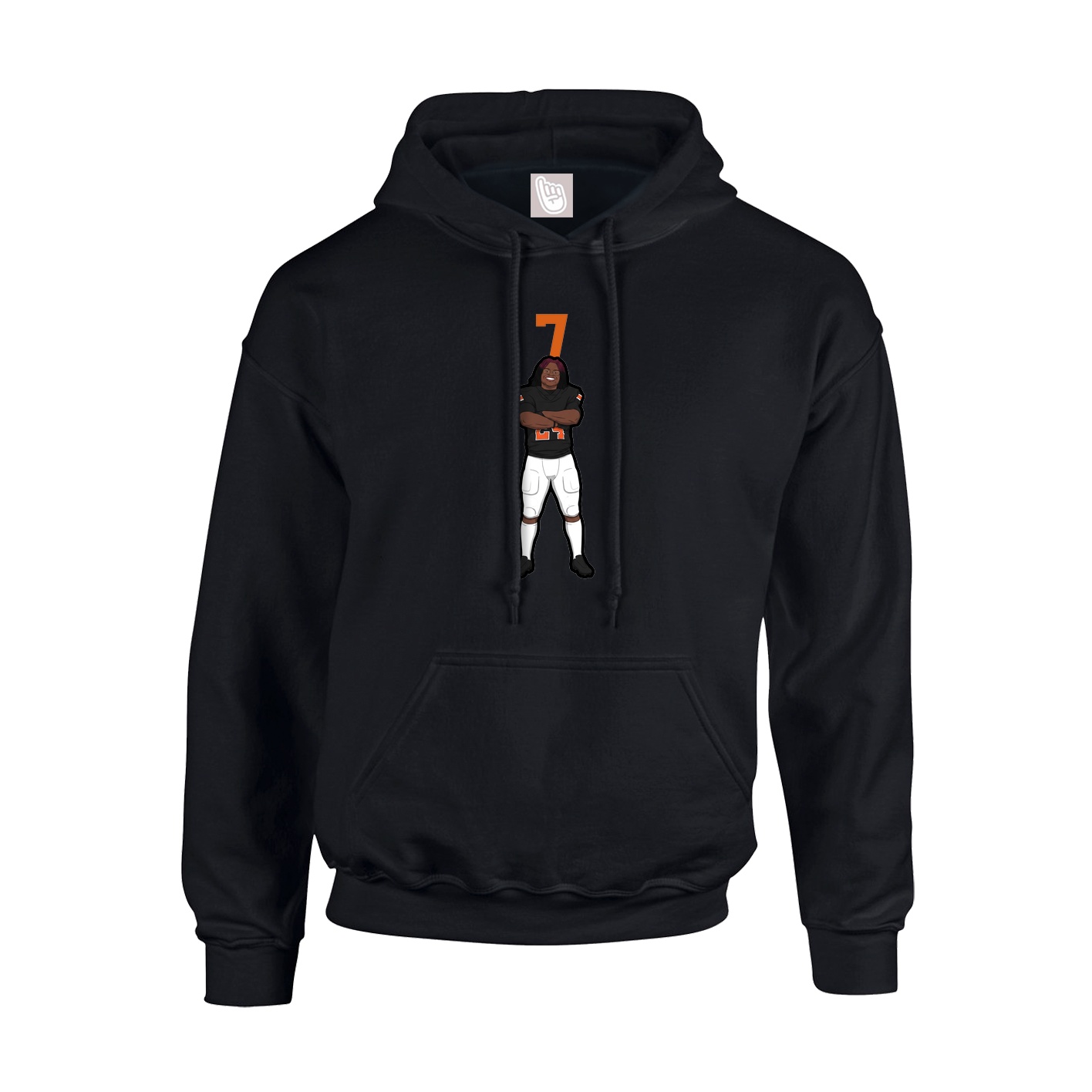 Hoodie — Number Top in Black