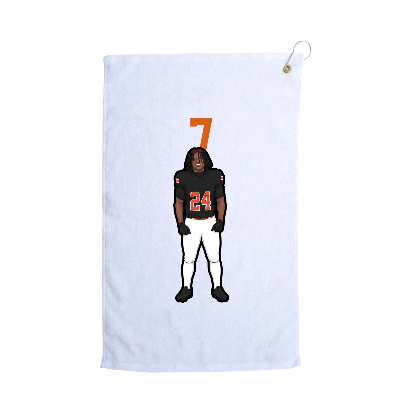 Golf Towel — Number Top in White