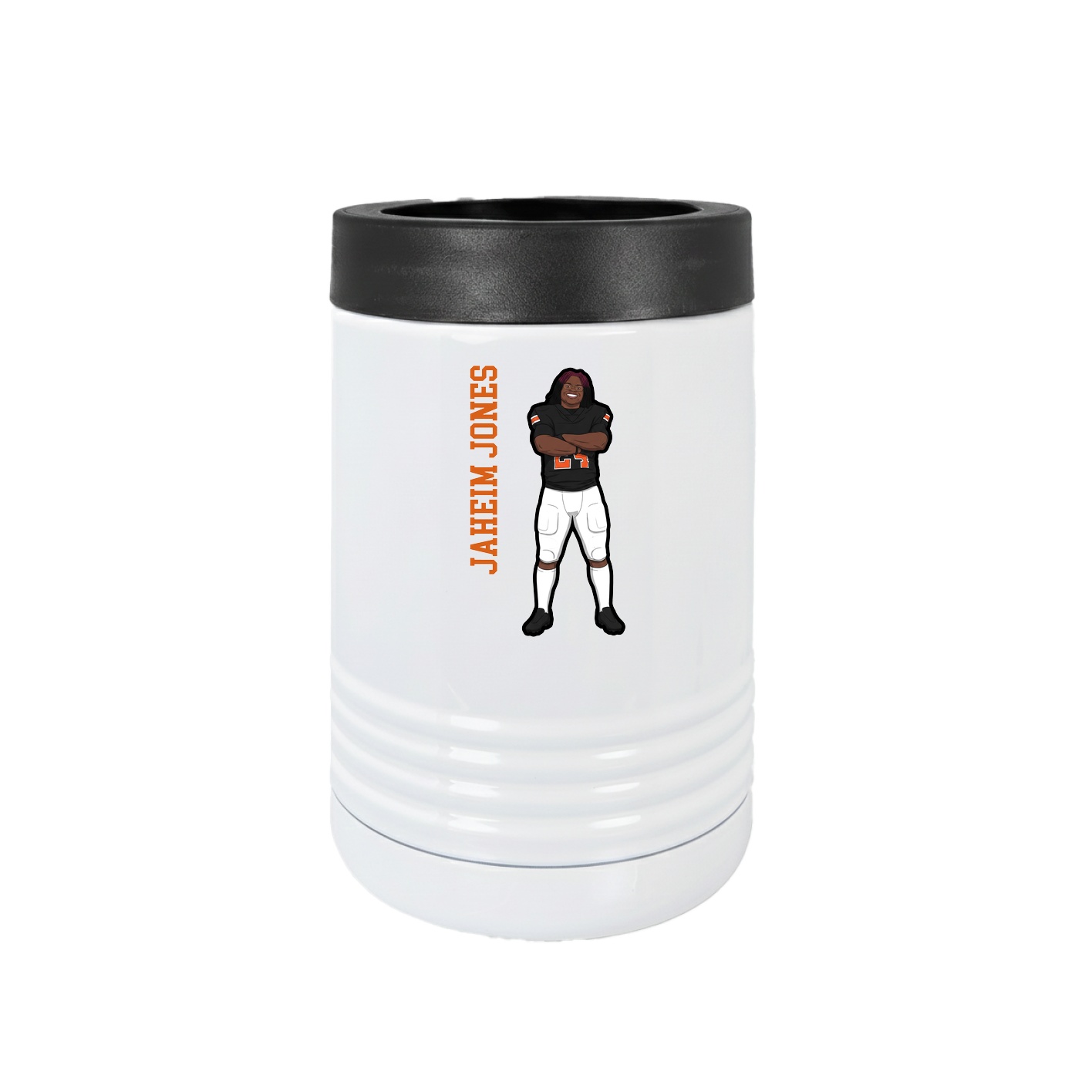 Beverage Holder — Name Vertical in White