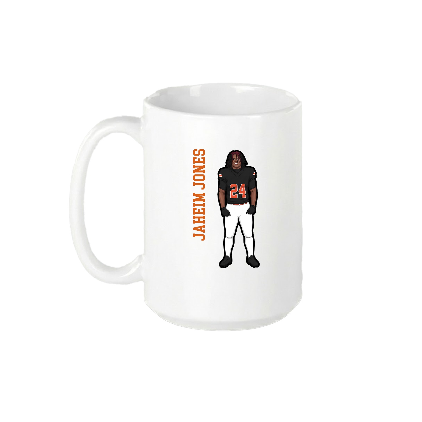 15oz Coffee Mug — Name Vertical in White