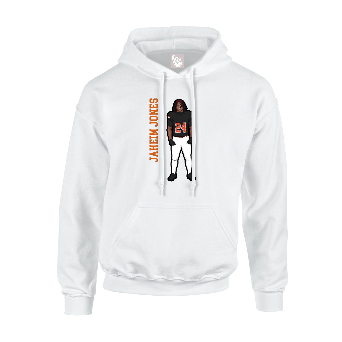 Hoodie — Name Vertical in White