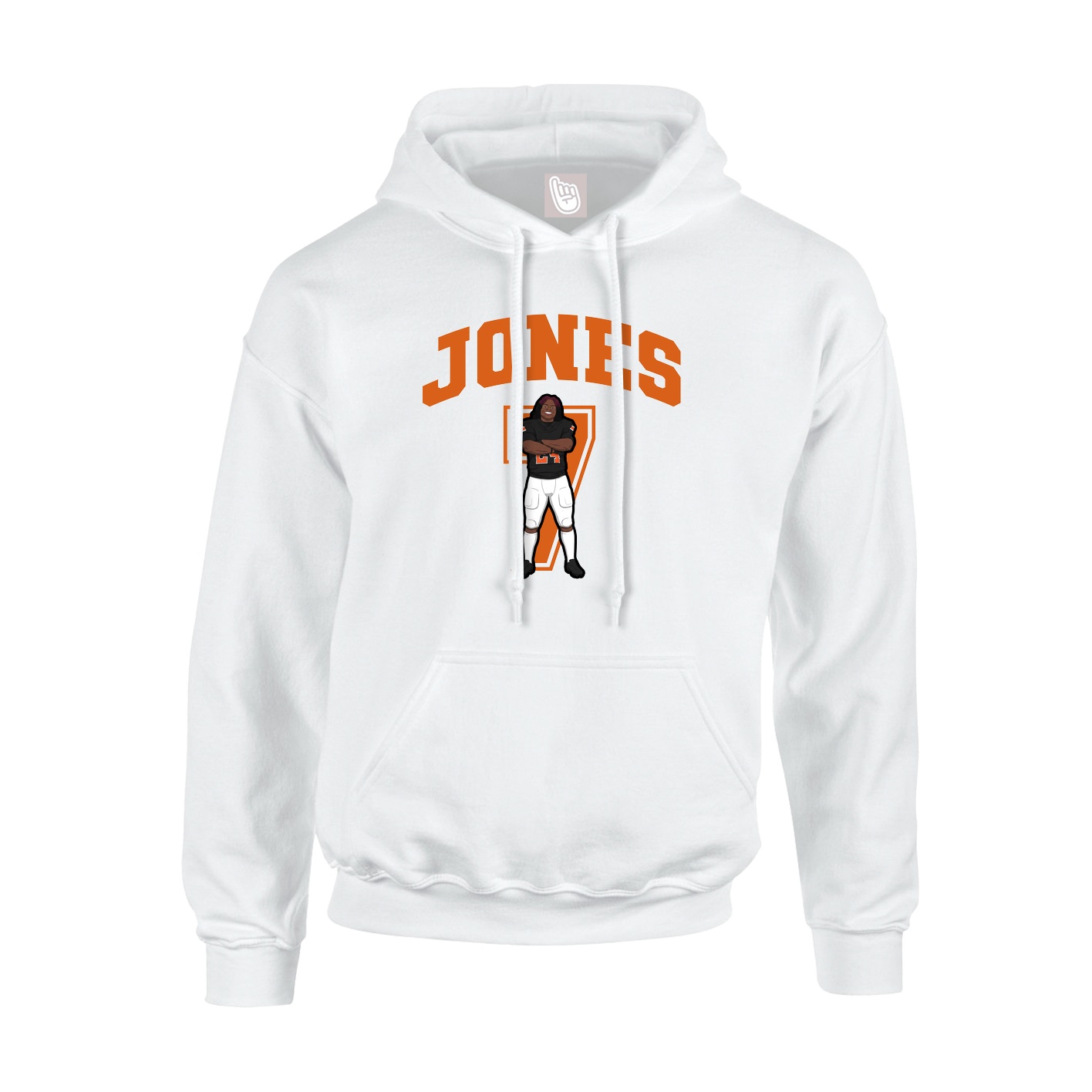 Hoodie — Number in White