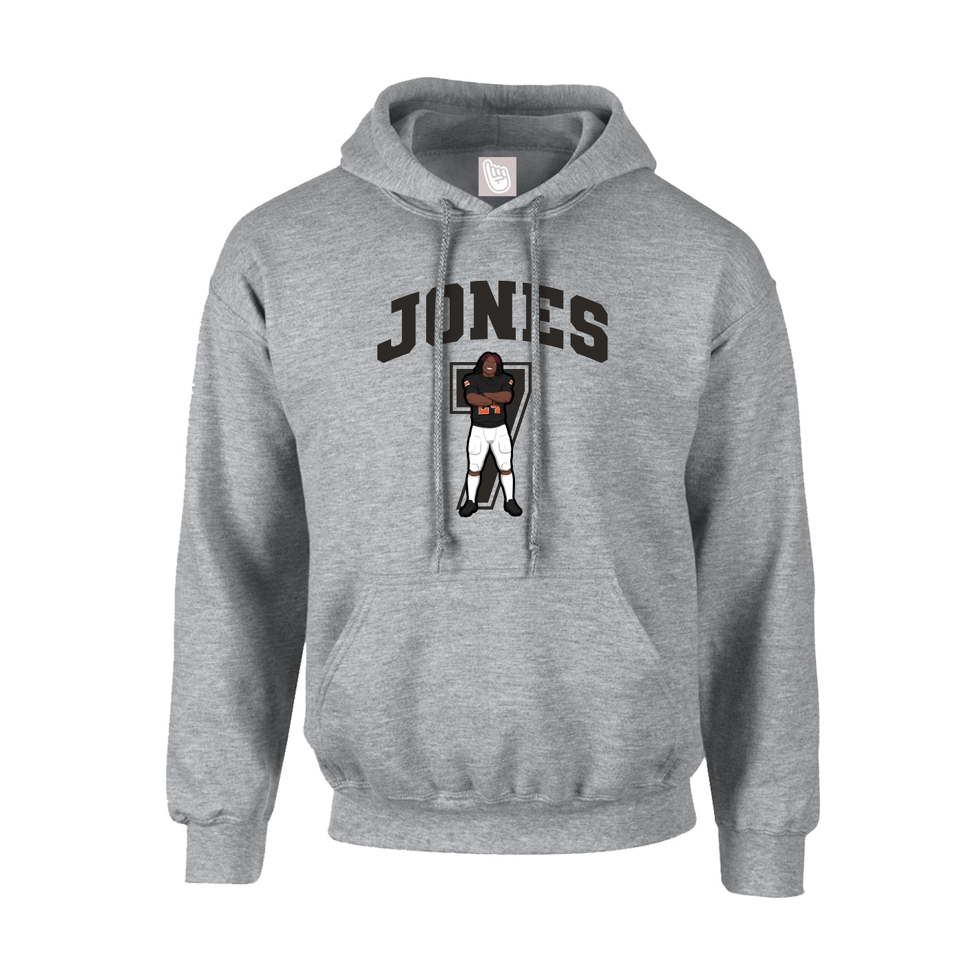 Youth Hoodie — Number in Grey