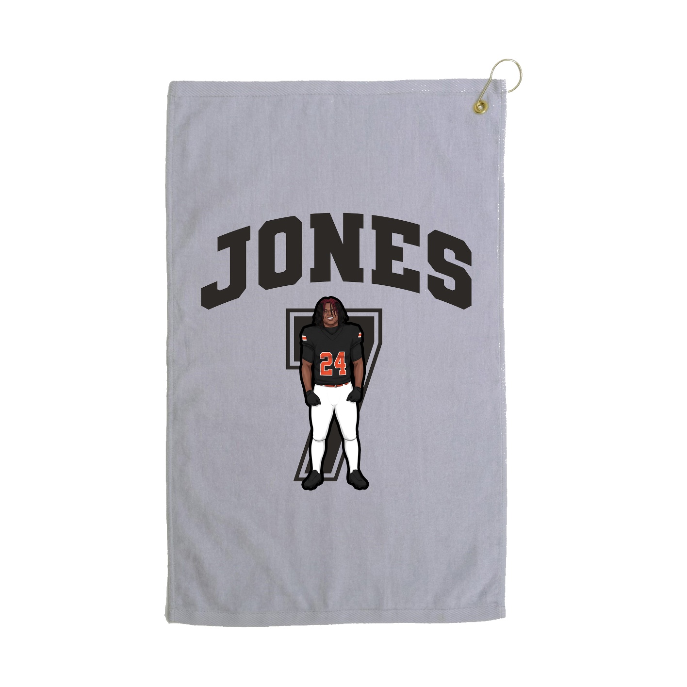 Golf Towel — Number in Grey