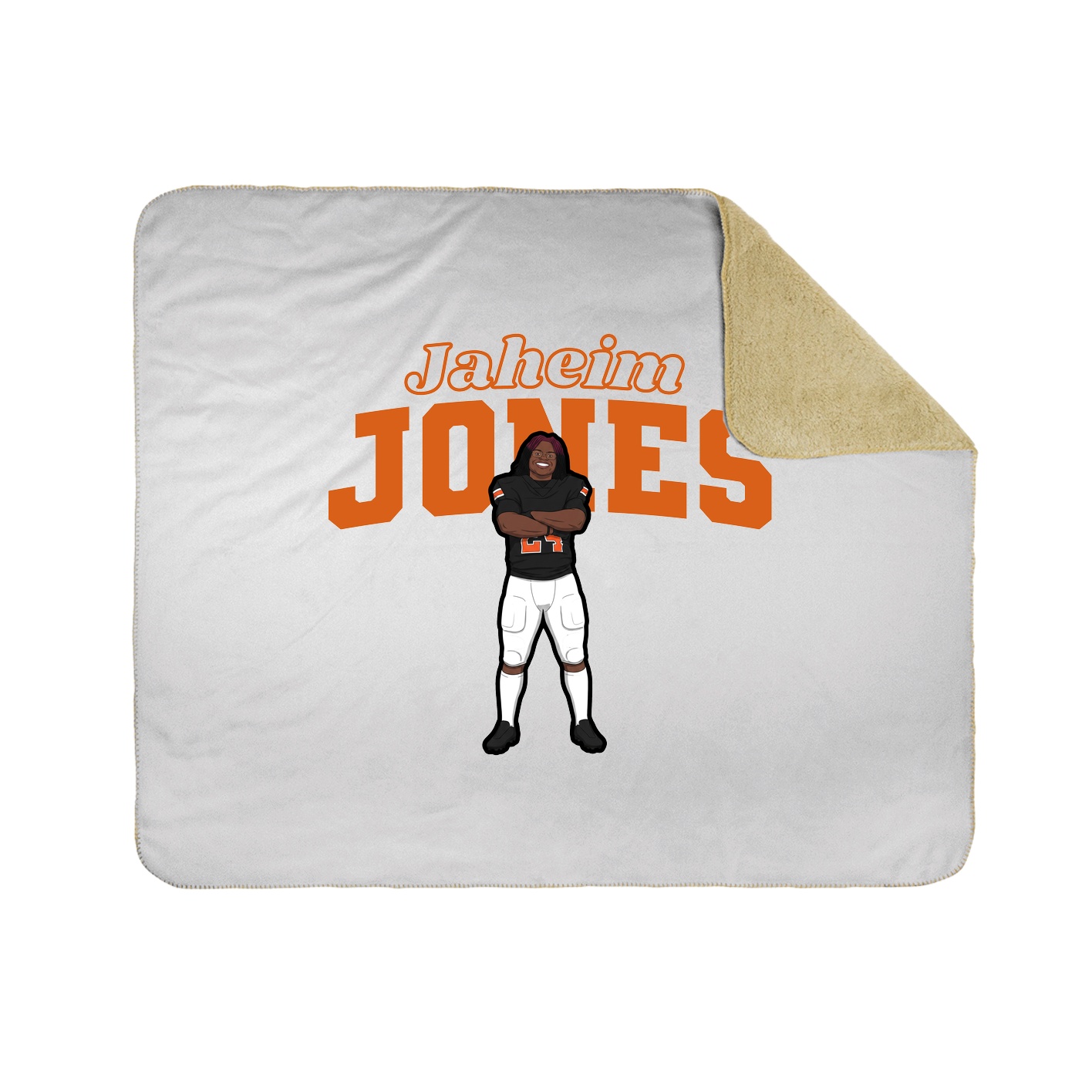 Throw Blanket — Name Arch in White