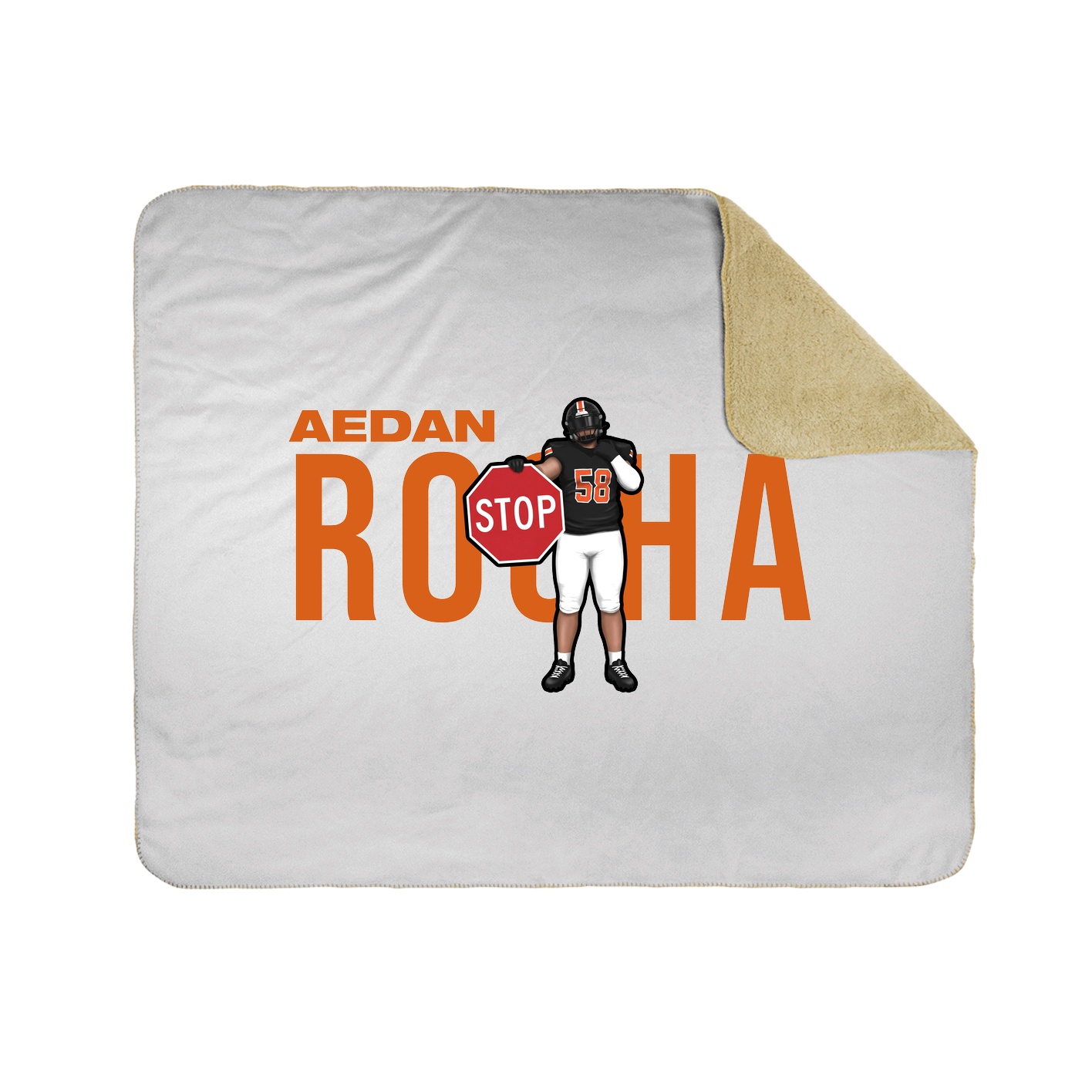 Throw Blanket — Player Name in White