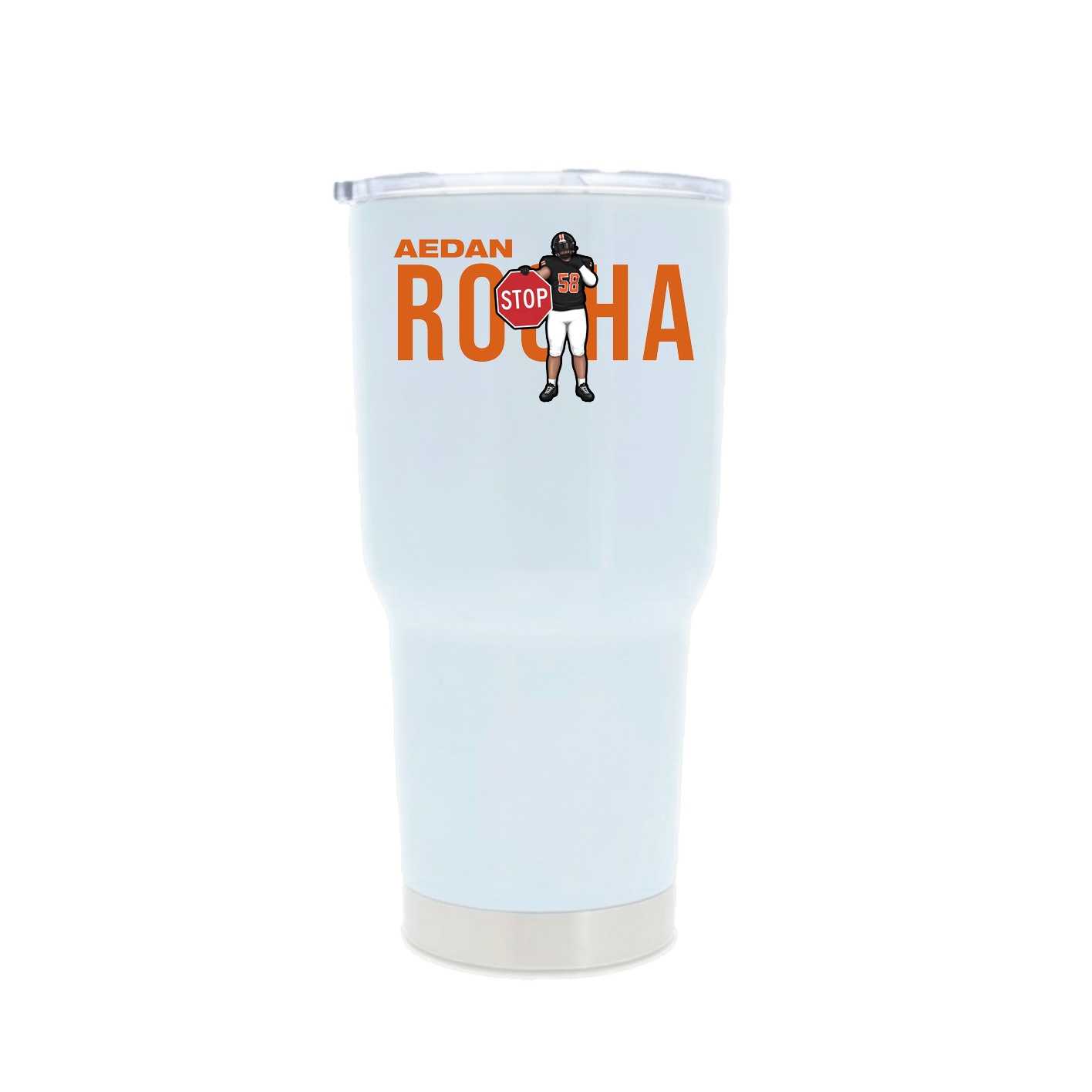 30oz Stainless Steel Tumbler — Player Name in White