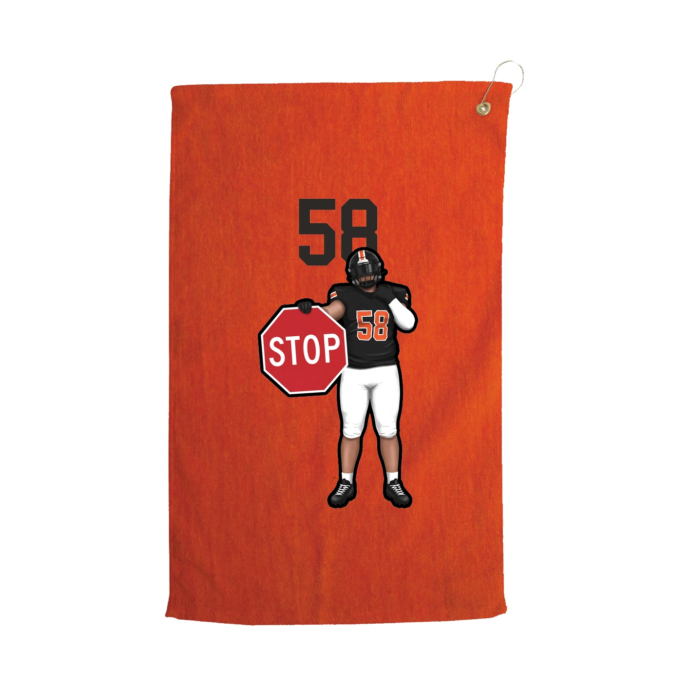 Golf Towel — Number Top in Orange