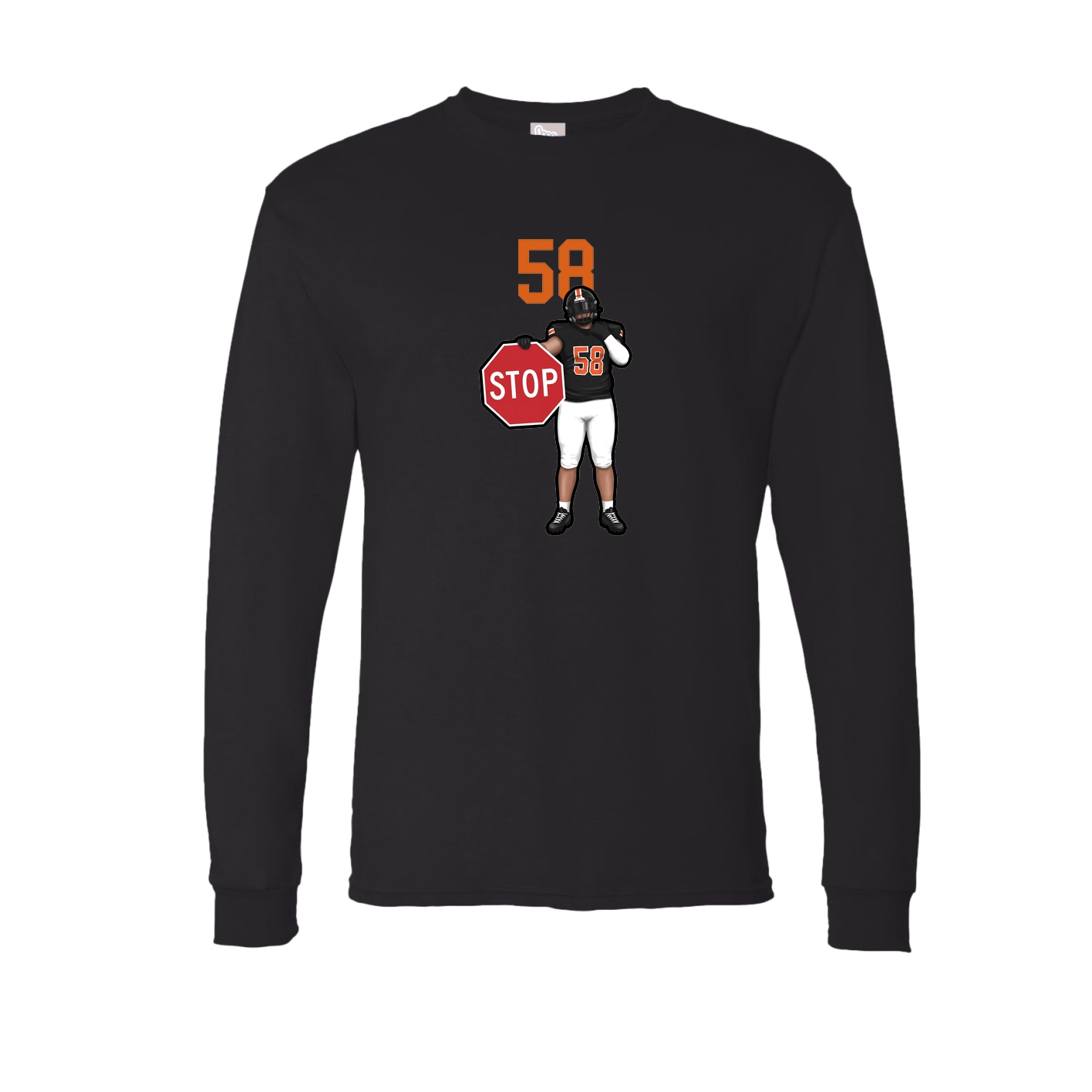 Long Sleeve Tee — Number Top in Black