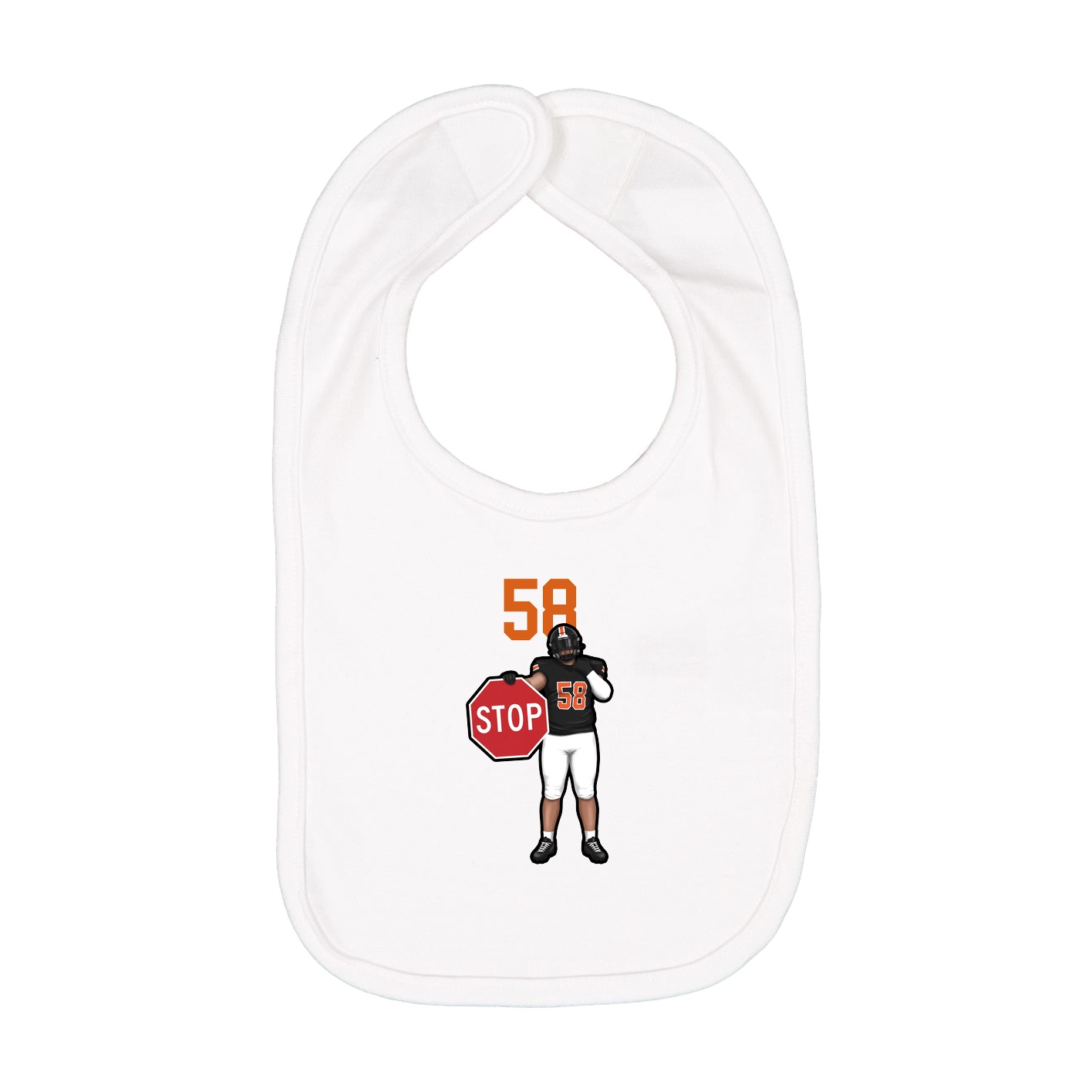 Infant Bib — Number Top in White