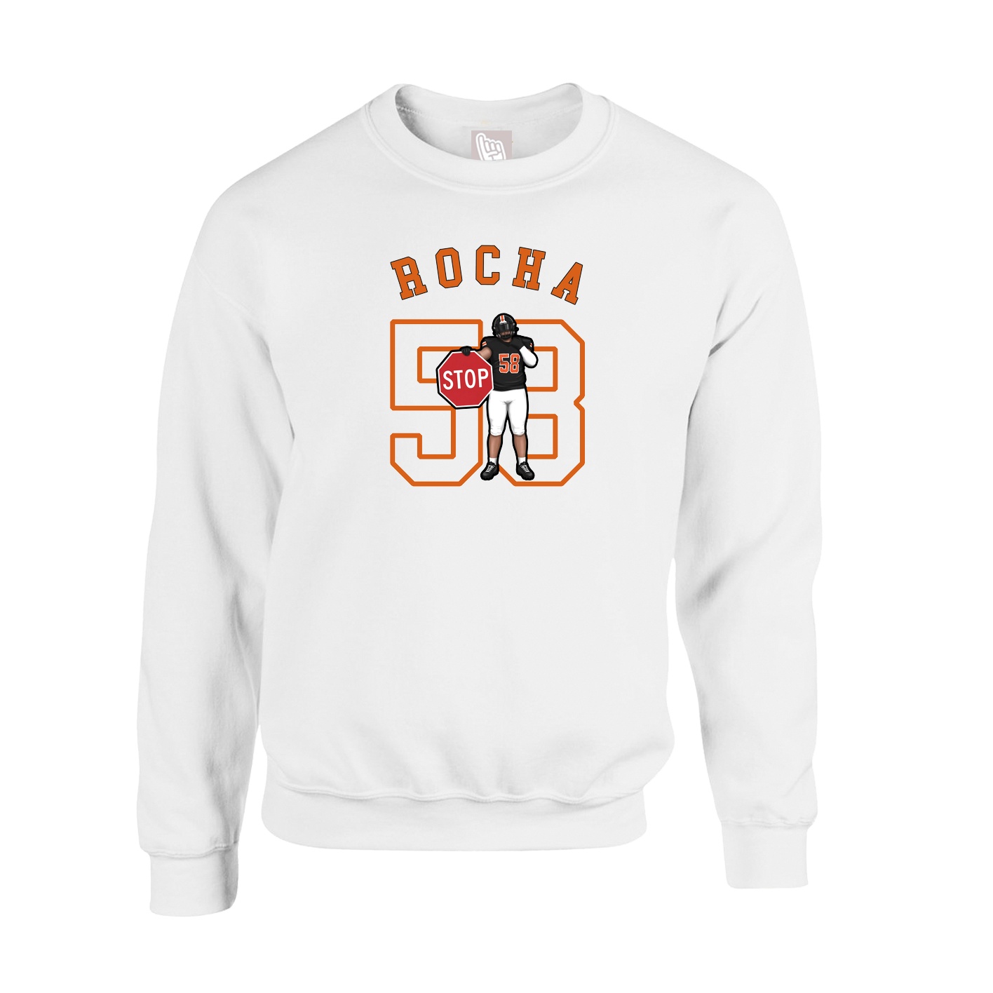 Fleece Crew — Shirsey Arch in White