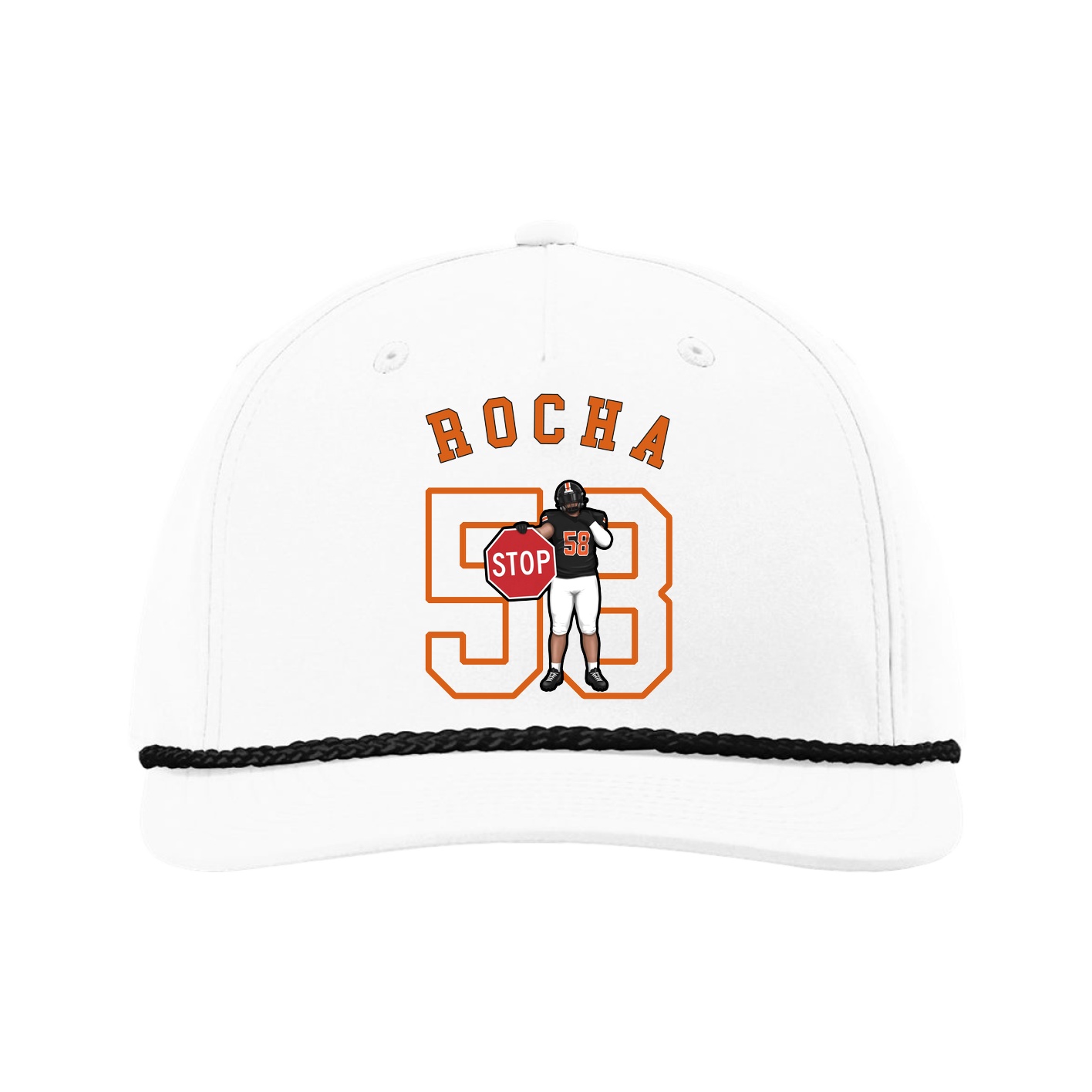 Five-Panel Classic Rope Cap — Shirsey Arch in White