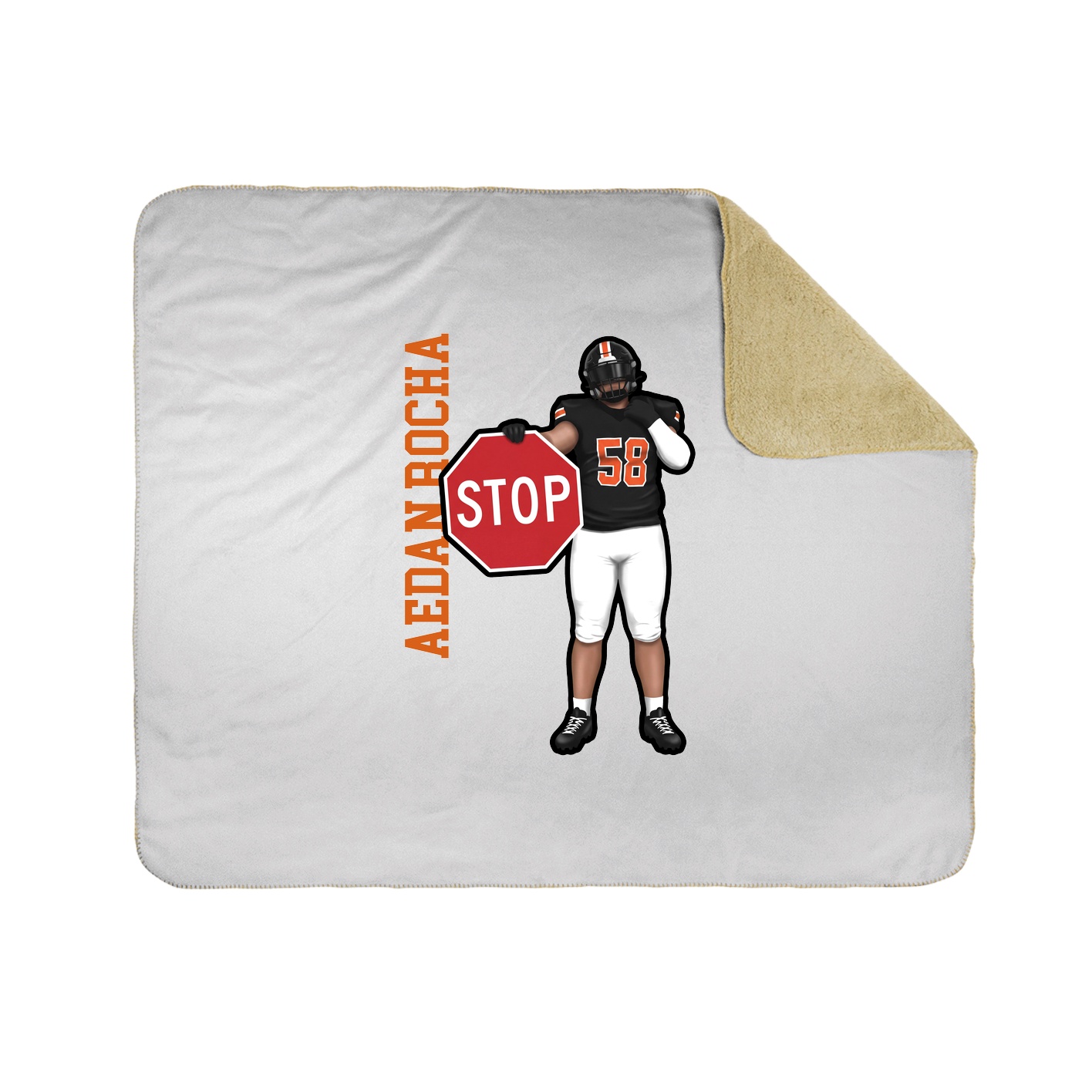 Throw Blanket — Name Vertical in White