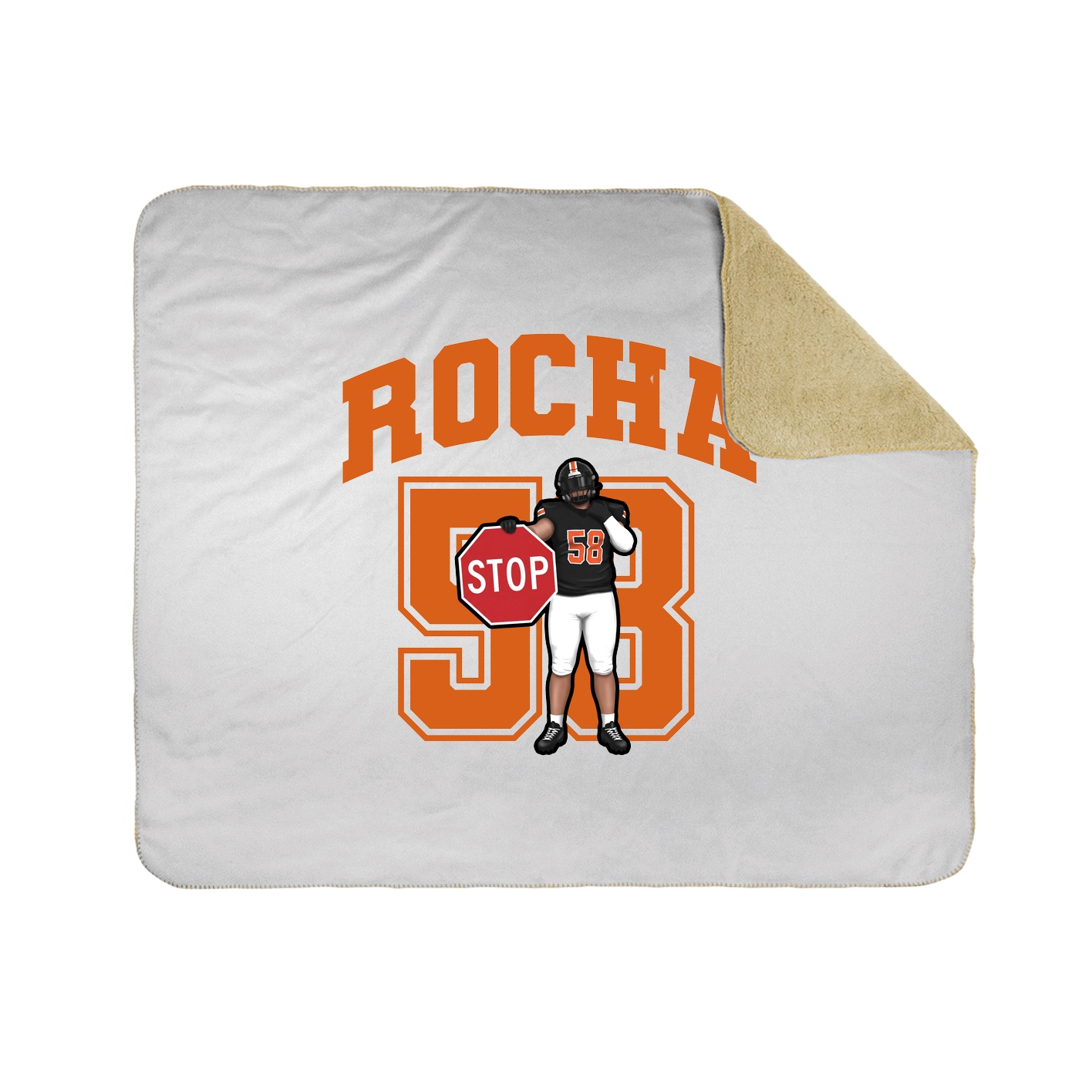 Throw Blanket — Number in White