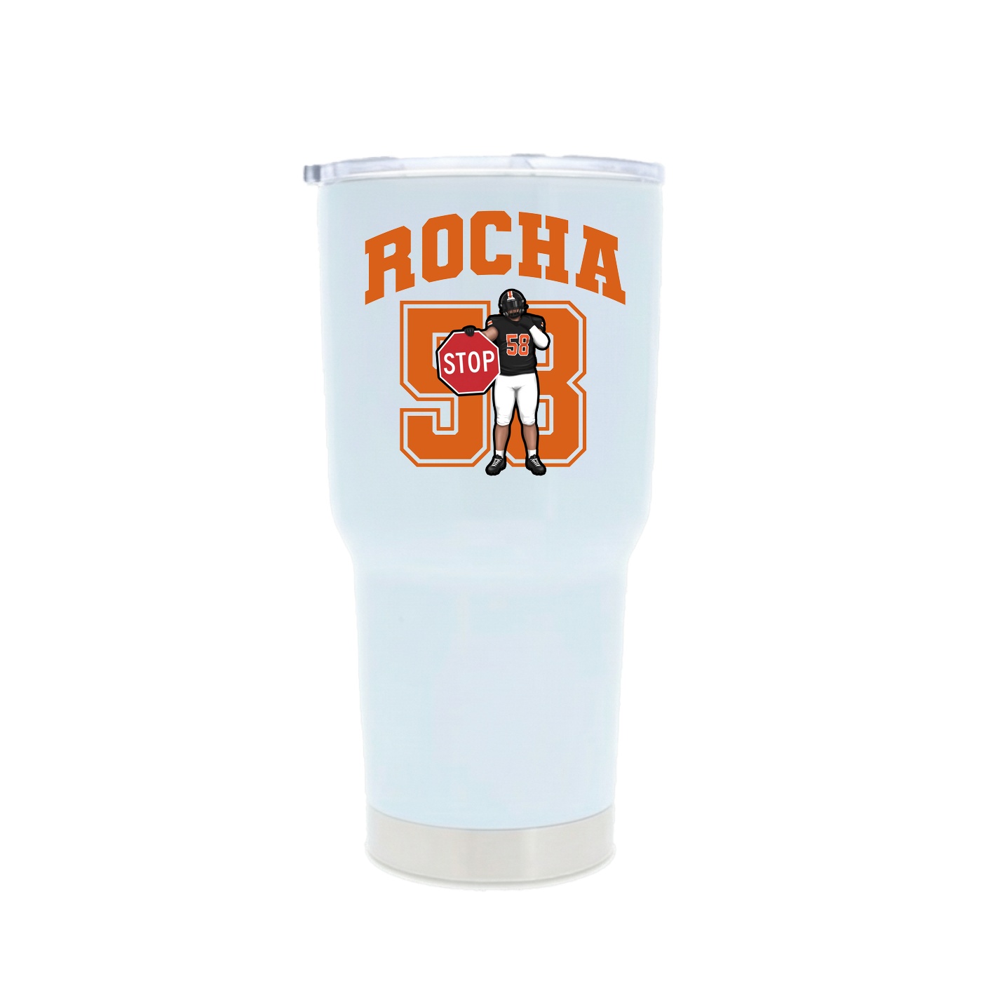 30oz Stainless Steel Tumbler — Number in White