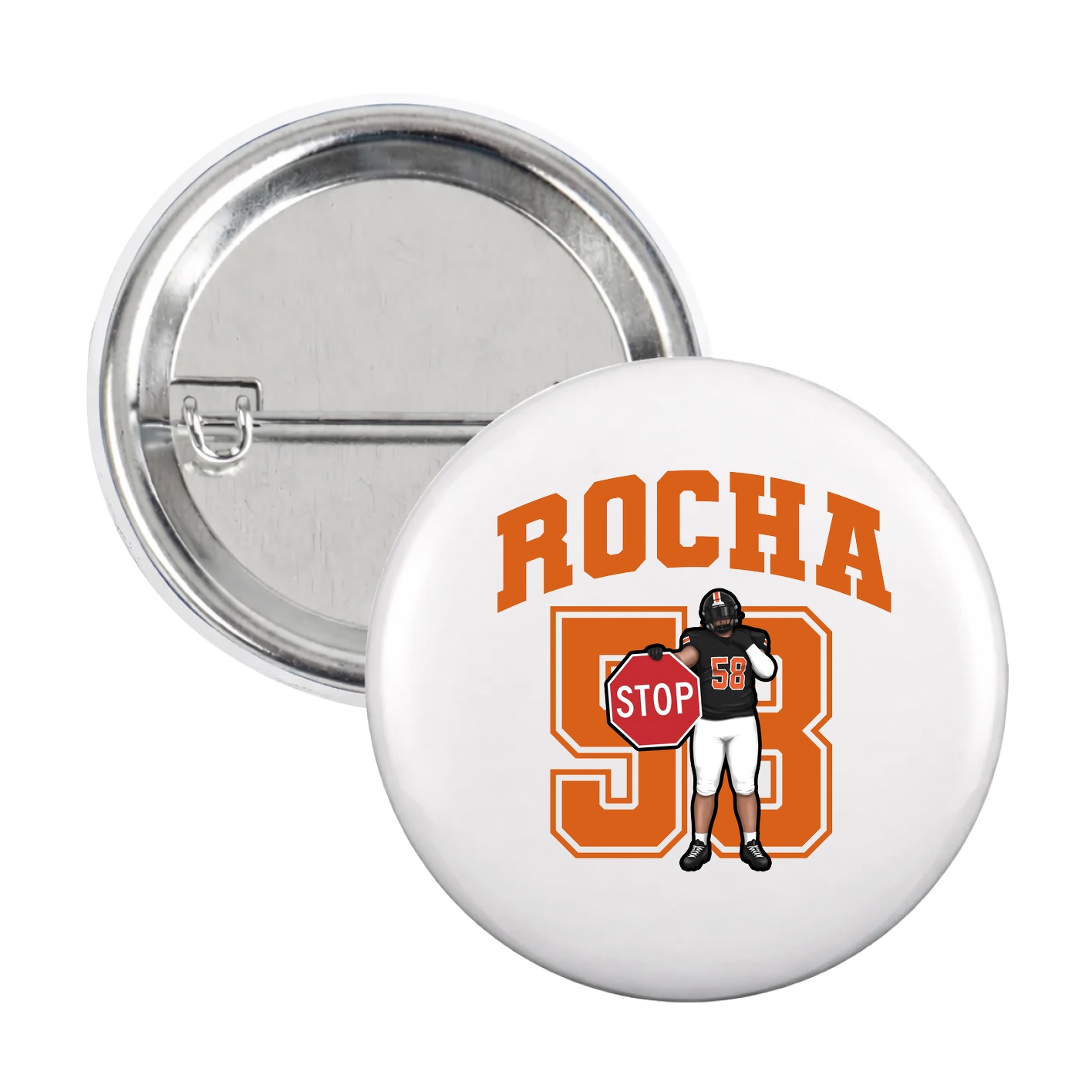 Game Day Button — Number in White