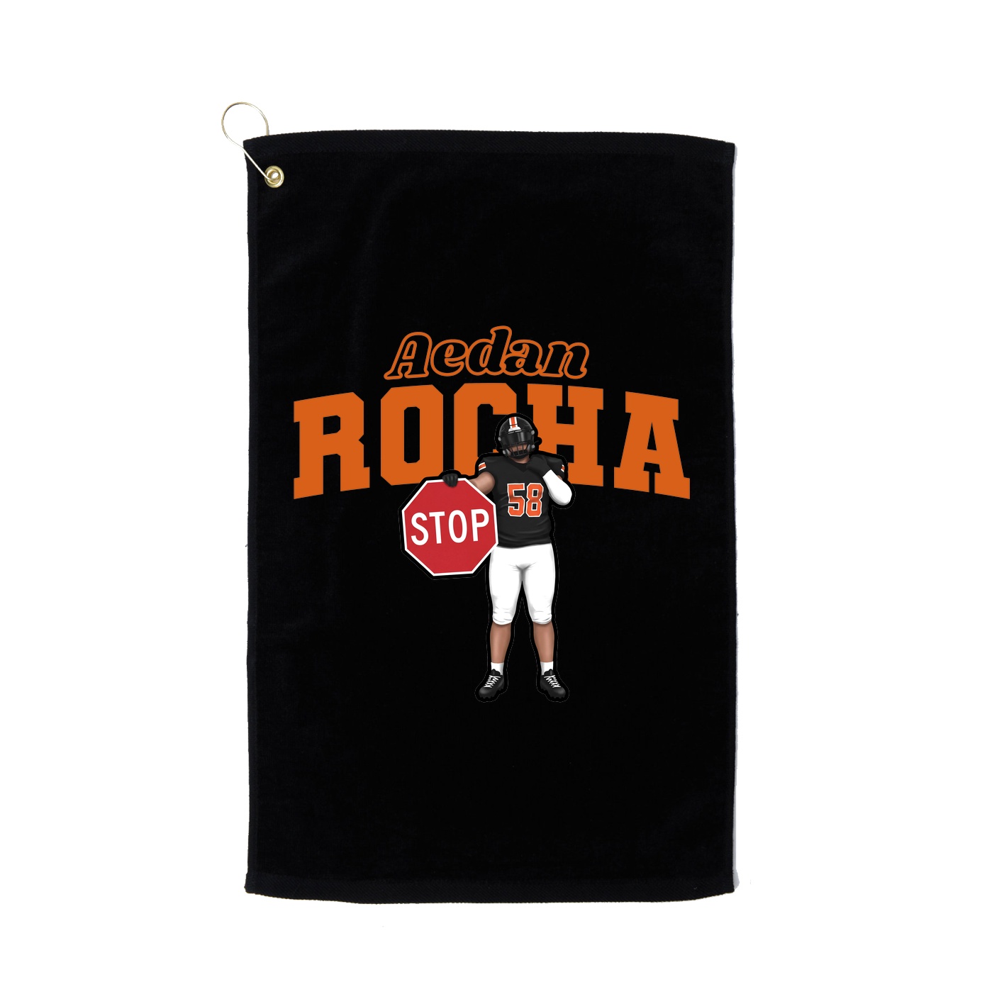 Golf Towel — Name Arch in Black