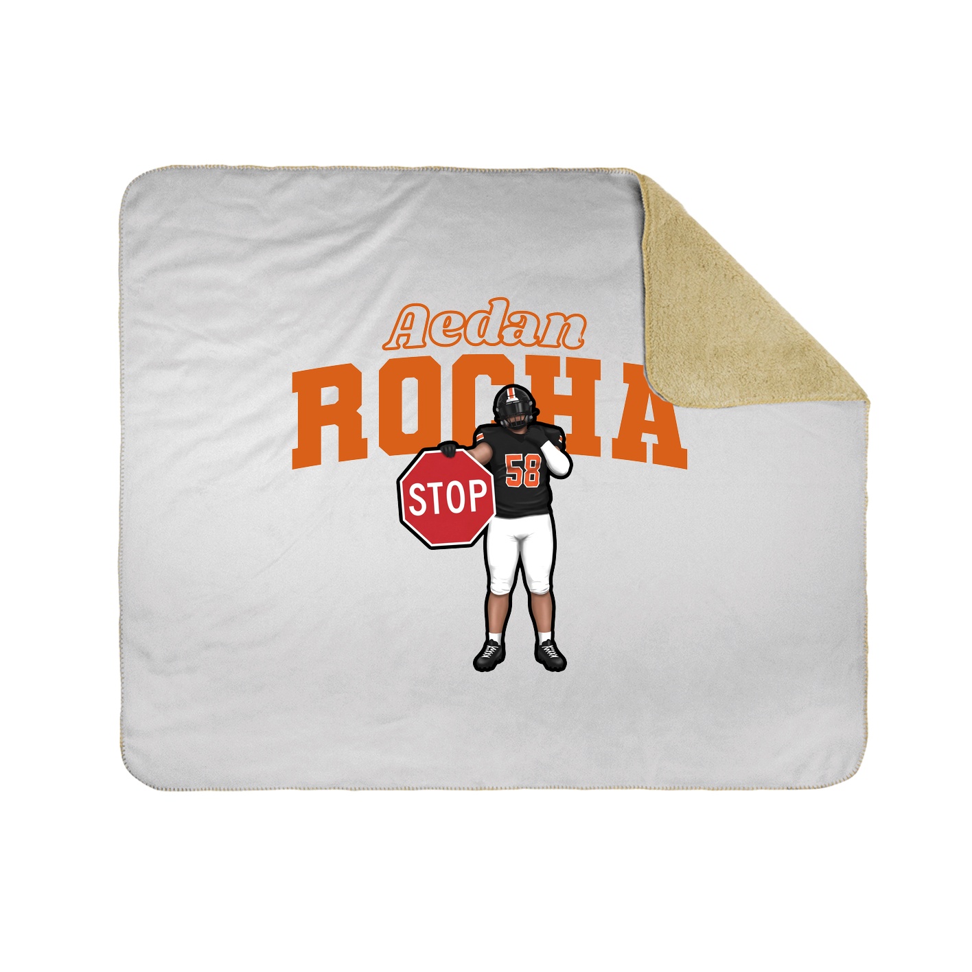 Throw Blanket — Name Arch in White