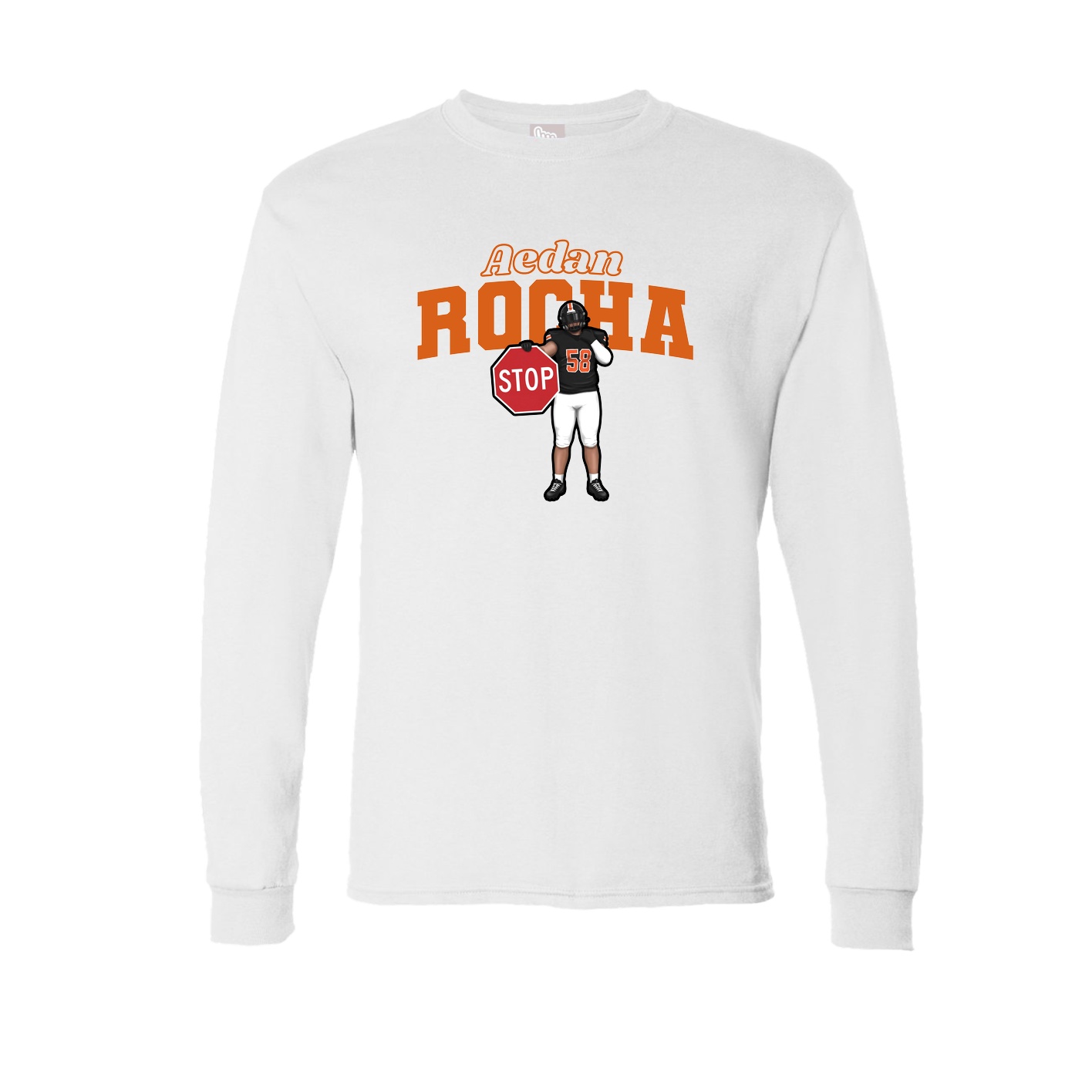 Long Sleeve Tee — Name Arch in White