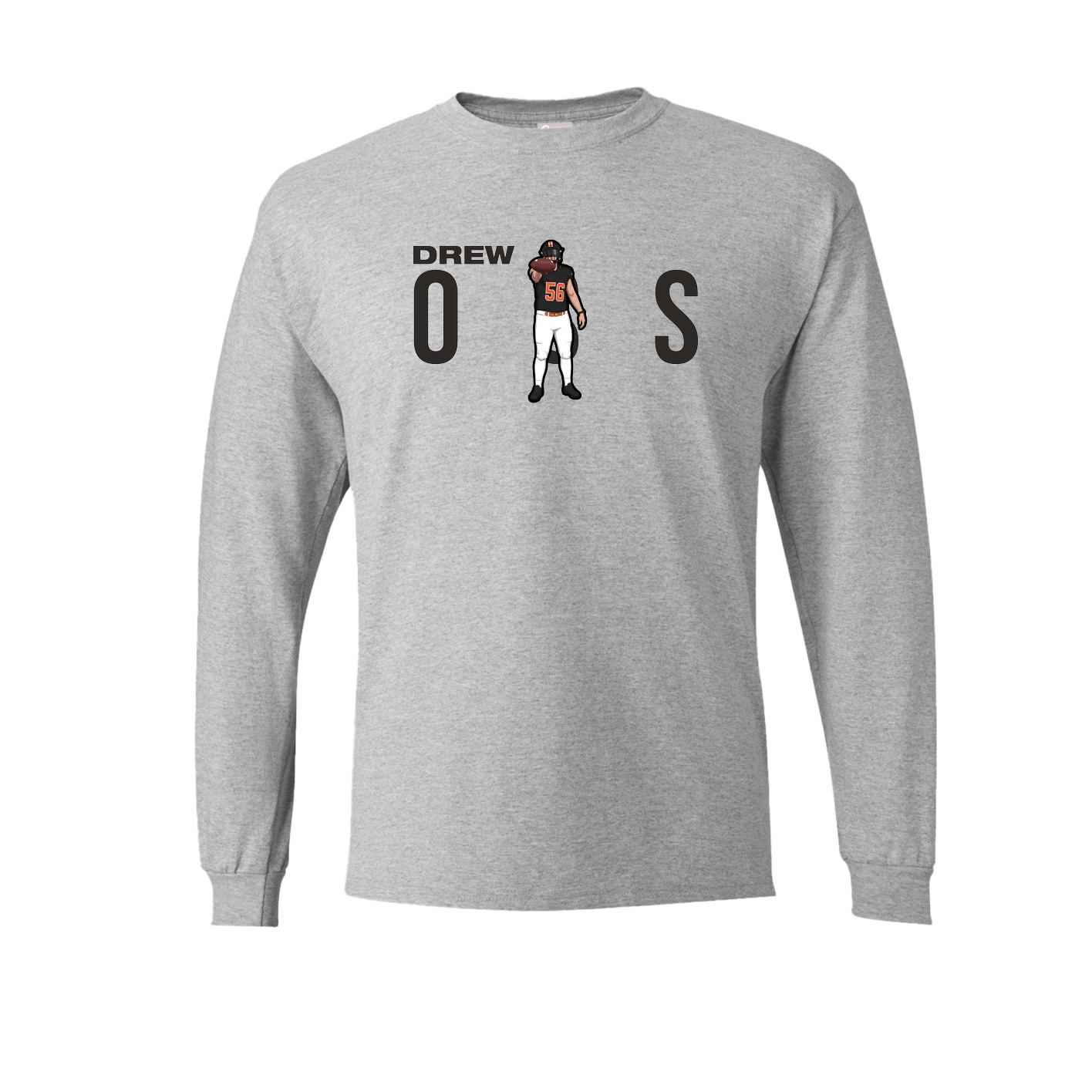 Long Sleeve Tee — Player Name in Grey