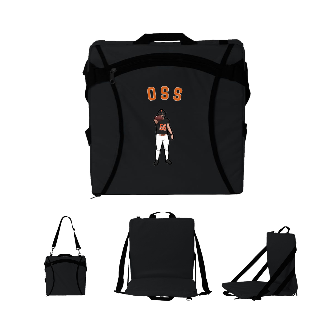 Folding Stadium Seat — Shirsey Arch in Black