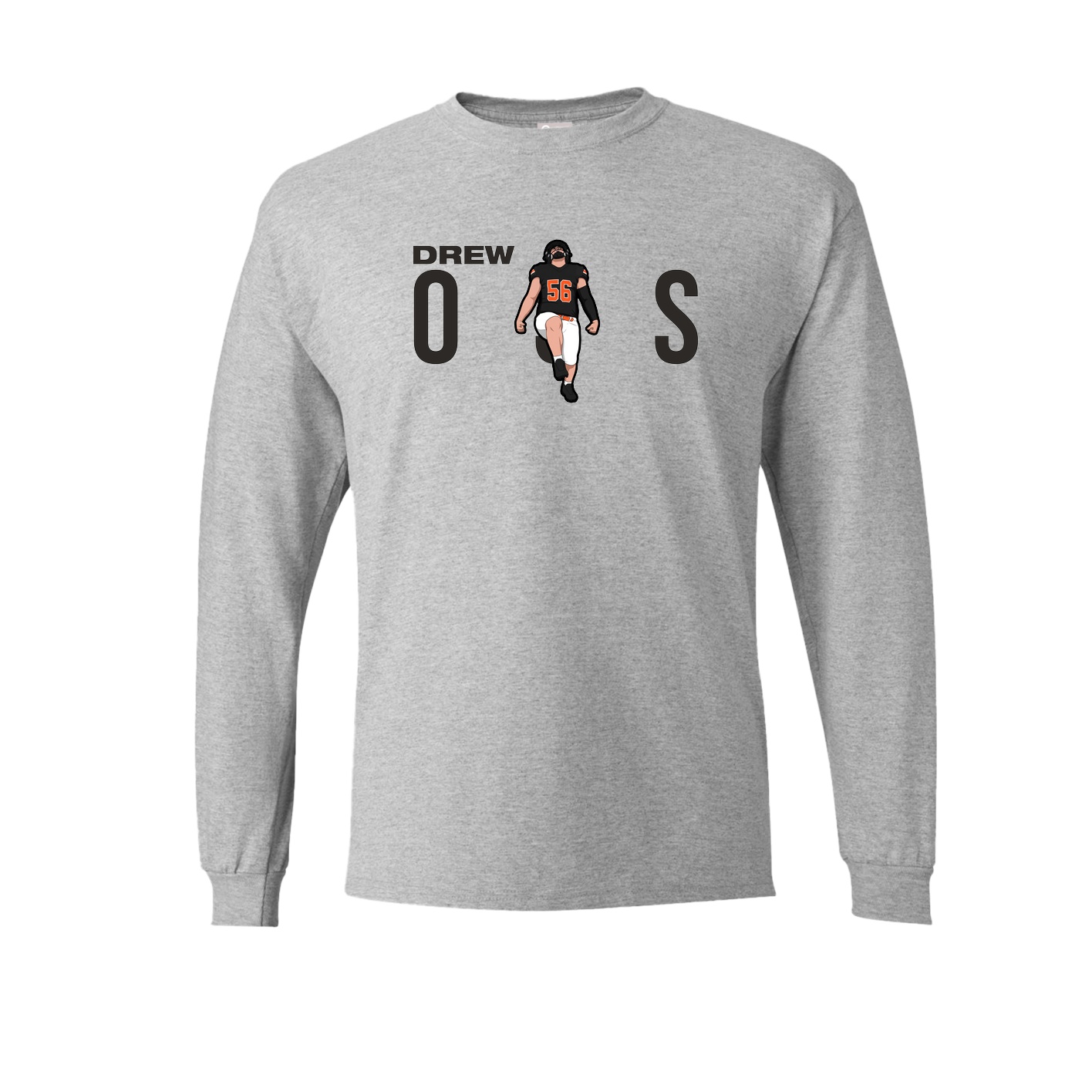 Long Sleeve Tee — Player Name in Grey