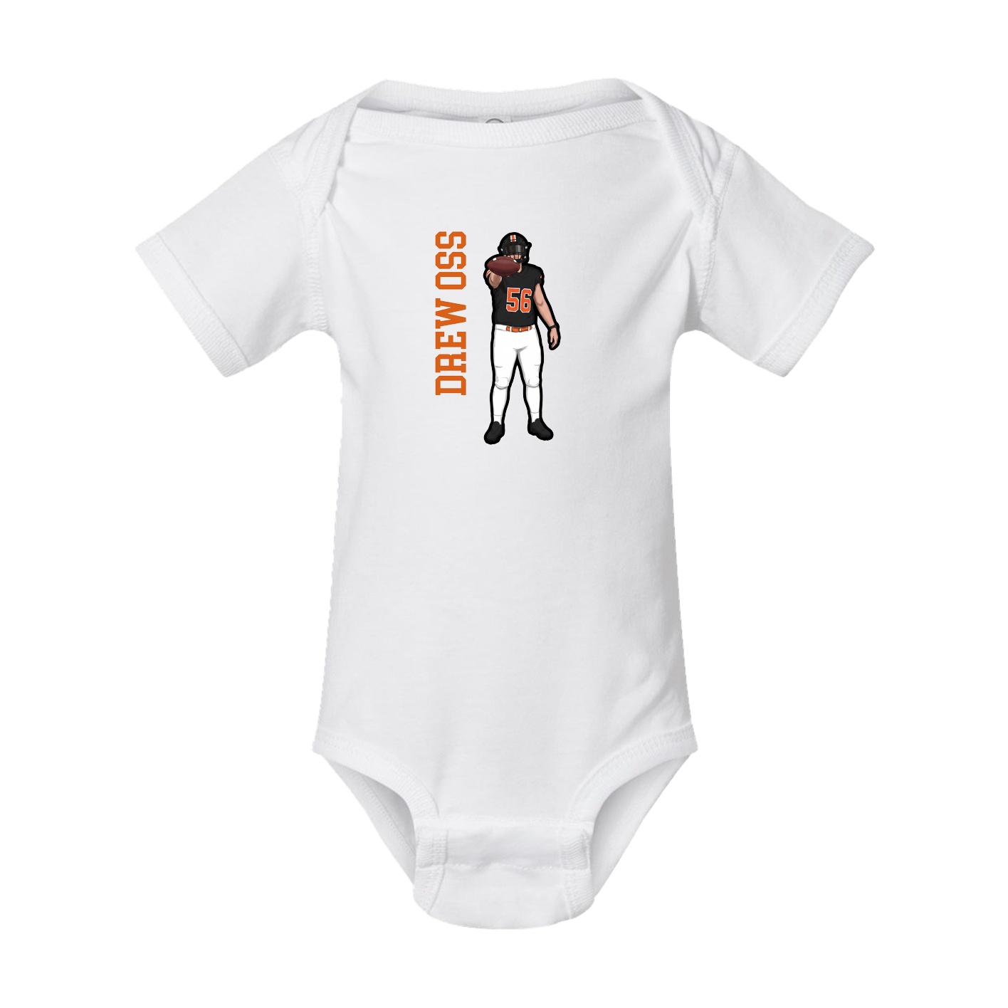 Baby Onesie — Name Vertical in White
