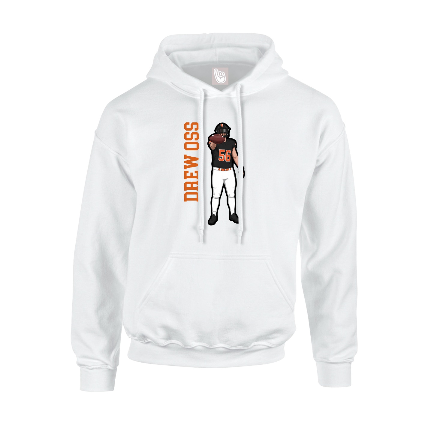 Hoodie — Name Vertical in White