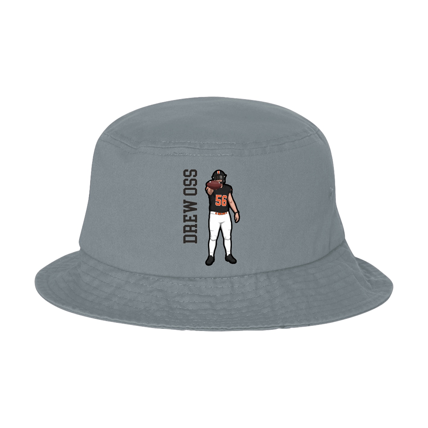 Bucket Cap — Name Vertical in Grey