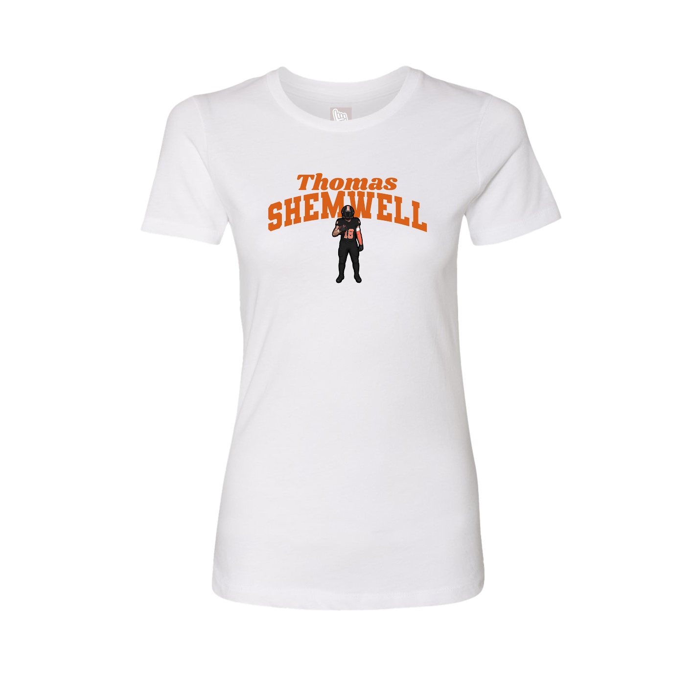 Fitted Women's Tee — Signature Arch in White