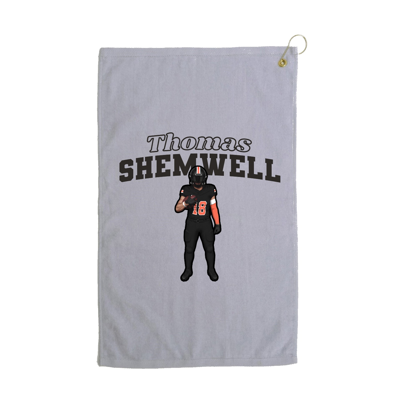Golf Towel — Name Arch in Grey